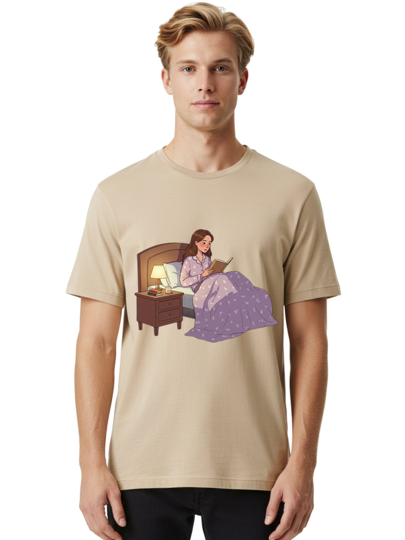 Woman-Reading-In-Bed Men'S Graphic Tee, 100% Cotton, Comfortable Casual Summer Wear, Machine Washable, Vintage Camera, Old Camera, Antique Camera, Black Camera, Classic Photography, Photography Equipment, Nostalgic Device, Film Camera, Bal632 20