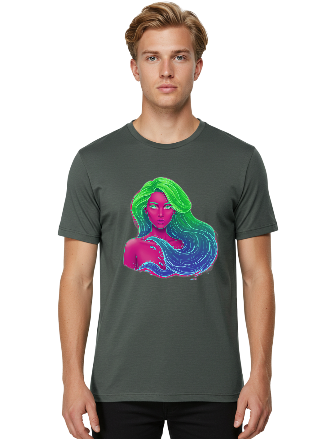 Woman-With-Flowing-Hair Men'S Graphic Tee, 100% Cotton, Comfortable Casual Summer Wear, Machine Washable, Vintage Camera, Old Camera, Antique Camera, Black Camera, Classic Photography, Photography Equipment, Nostalgic Device, Film Camera, Bal635 16