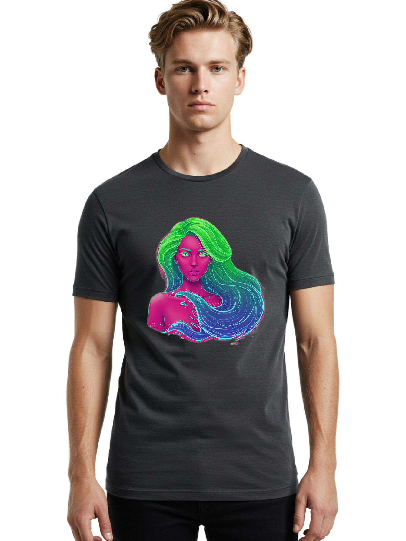 Woman-With-Flowing-Hair Men'S Graphic Tee, 100% Cotton, Comfortable Casual Summer Wear, Machine Washable, Vintage Camera, Old Camera, Antique Camera, Black Camera, Classic Photography, Photography Equipment, Nostalgic Device, Film Camera, Bal635 20