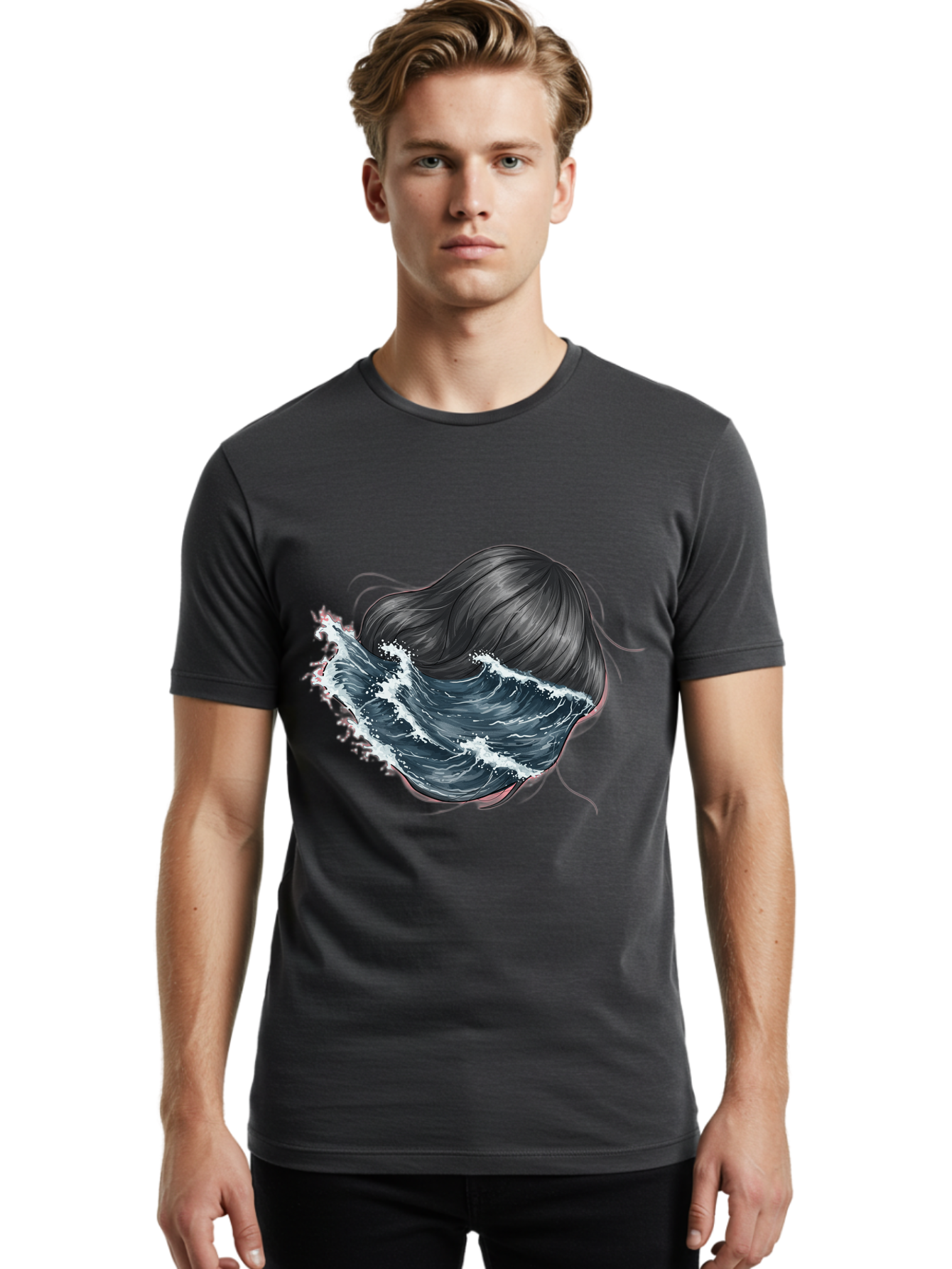 Woman-With-Wave-Hair Men'S Graphic Tee, 100% Cotton, Comfortable Casual Summer Wear, Machine Washable, Vintage Camera, Old Camera, Antique Camera, Black Camera, Classic Photography, Photography Equipment, Nostalgic Device, Film Camera, Bal636 20