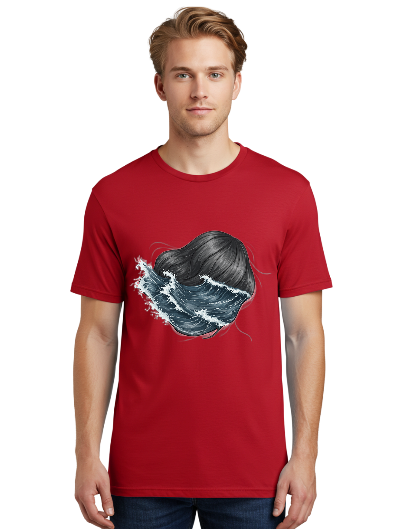 Woman-With-Wave-Hair Men'S Graphic Tee, 100% Cotton, Comfortable Casual Summer Wear, Machine Washable, Vintage Camera, Old Camera, Antique Camera, Black Camera, Classic Photography, Photography Equipment, Nostalgic Device, Film Camera, Bal636 30