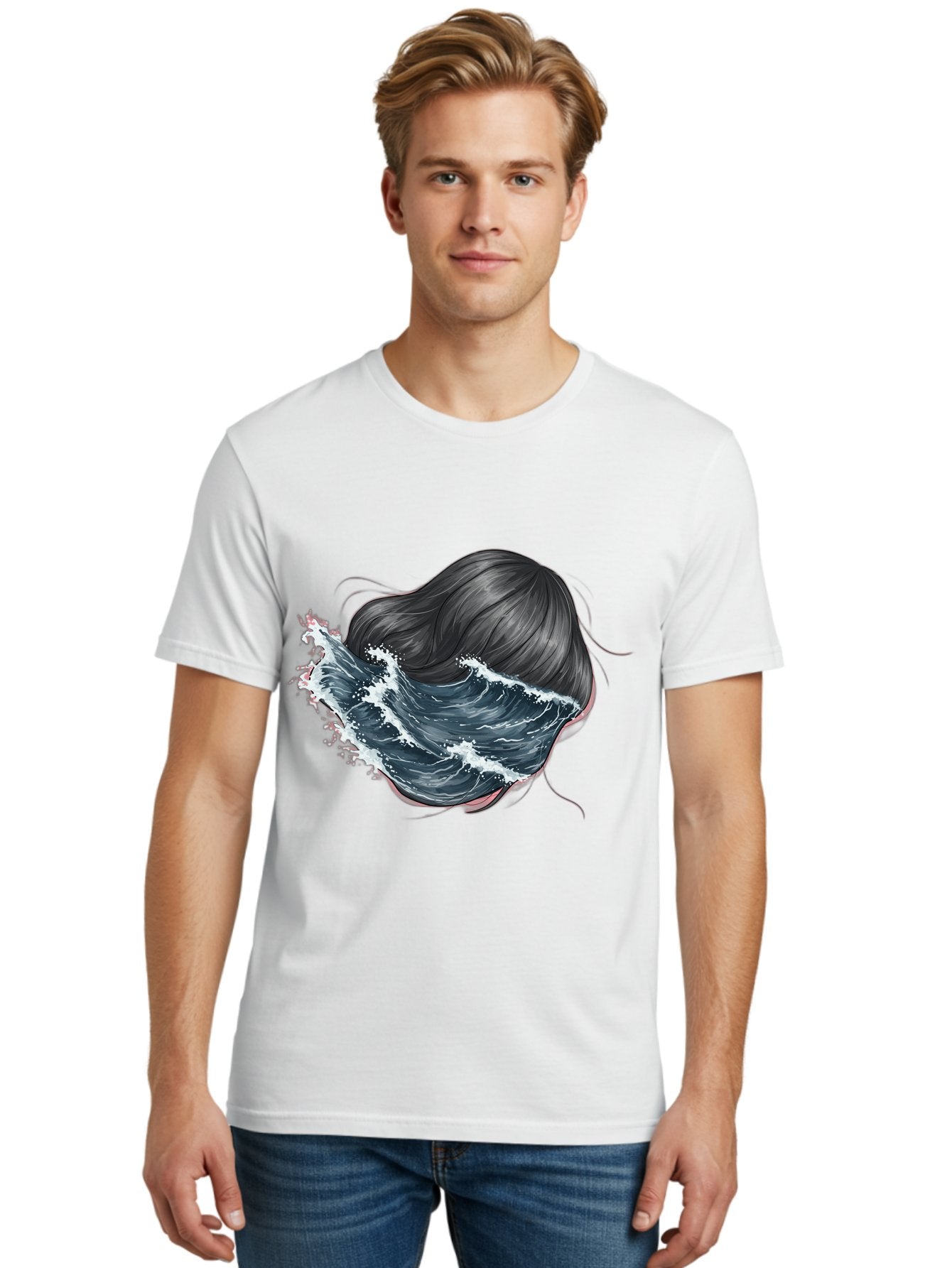 Woman-With-Wave-Hair Men'S Graphic Tee, 100% Cotton, Comfortable Casual Summer Wear, Machine Washable, Vintage Camera, Old Camera, Antique Camera, Black Camera, Classic Photography, Photography Equipment, Nostalgic Device, Film Camera, Bal636 21