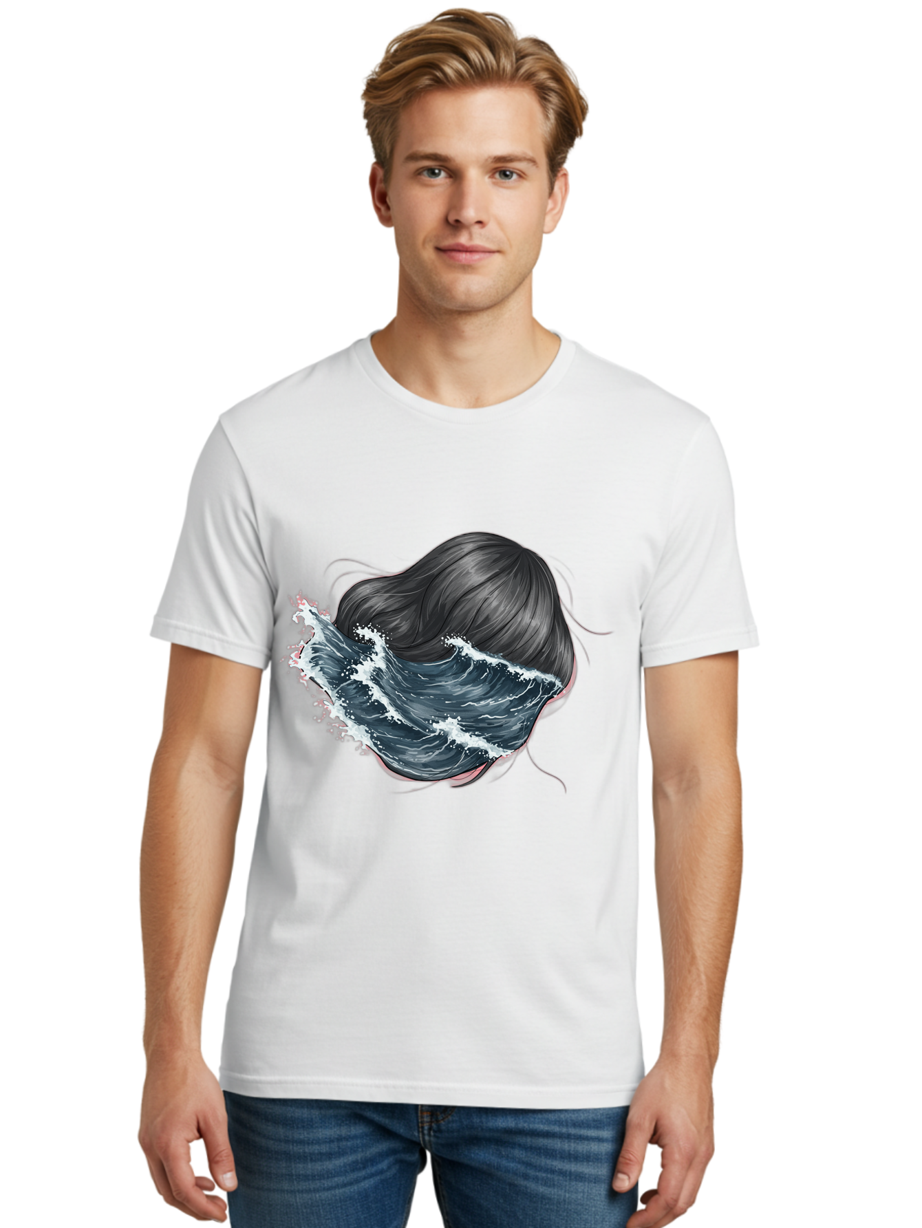 Woman-With-Wave-Hair Men'S Graphic Tee, 100% Cotton, Comfortable Casual Summer Wear, Machine Washable, Vintage Camera, Old Camera, Antique Camera, Black Camera, Classic Photography, Photography Equipment, Nostalgic Device, Film Camera, Bal636 25
