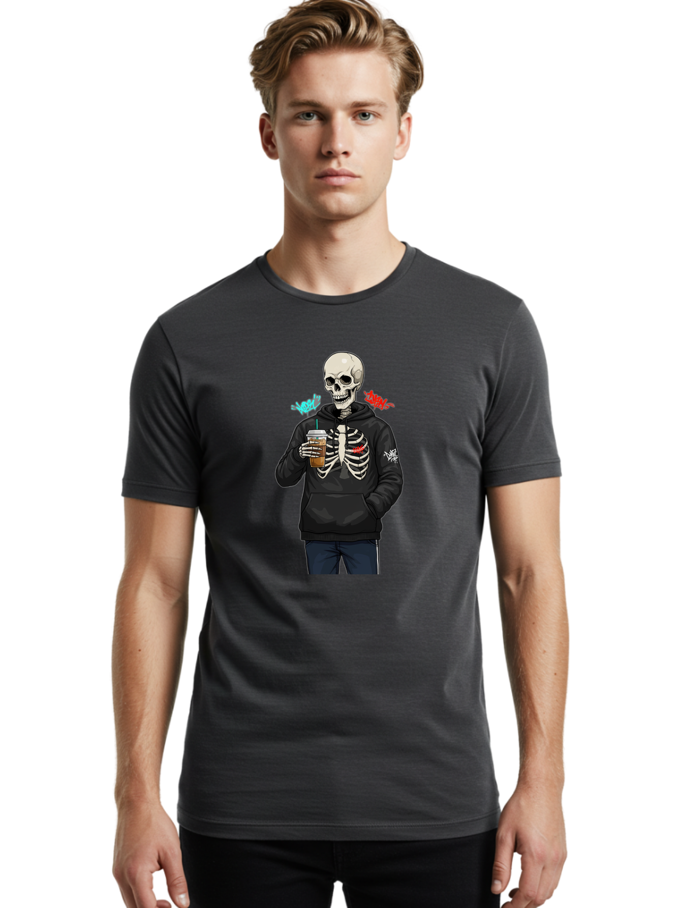 Xoxo-Kiss-Kiss-Skeleton Men'S Graphic Tee, 100% Cotton, Comfortable Casual Summer Wear, Machine Washable, Vintage Camera, Old Camera, Antique Camera, Black Camera, Classic Photography, Photography Equipment, Nostalgic Device, Film Camera, Bal643 27