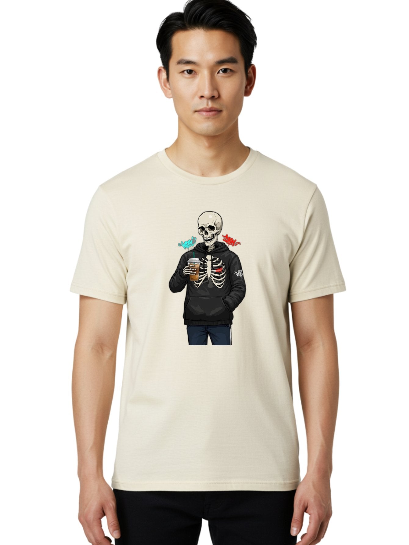 Xoxo-Kiss-Kiss-Skeleton Men'S Graphic Tee, 100% Cotton, Comfortable Casual Summer Wear, Machine Washable, Vintage Camera, Old Camera, Antique Camera, Black Camera, Classic Photography, Photography Equipment, Nostalgic Device, Film Camera, Bal643 24