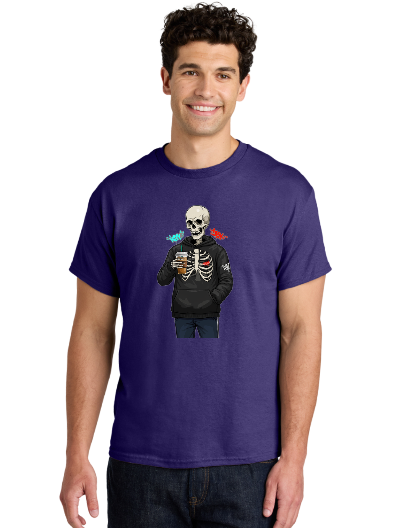 Xoxo-Kiss-Kiss-Skeleton Men'S Graphic Tee, 100% Cotton, Comfortable Casual Summer Wear, Machine Washable, Vintage Camera, Old Camera, Antique Camera, Black Camera, Classic Photography, Photography Equipment, Nostalgic Device, Film Camera, Bal643 25