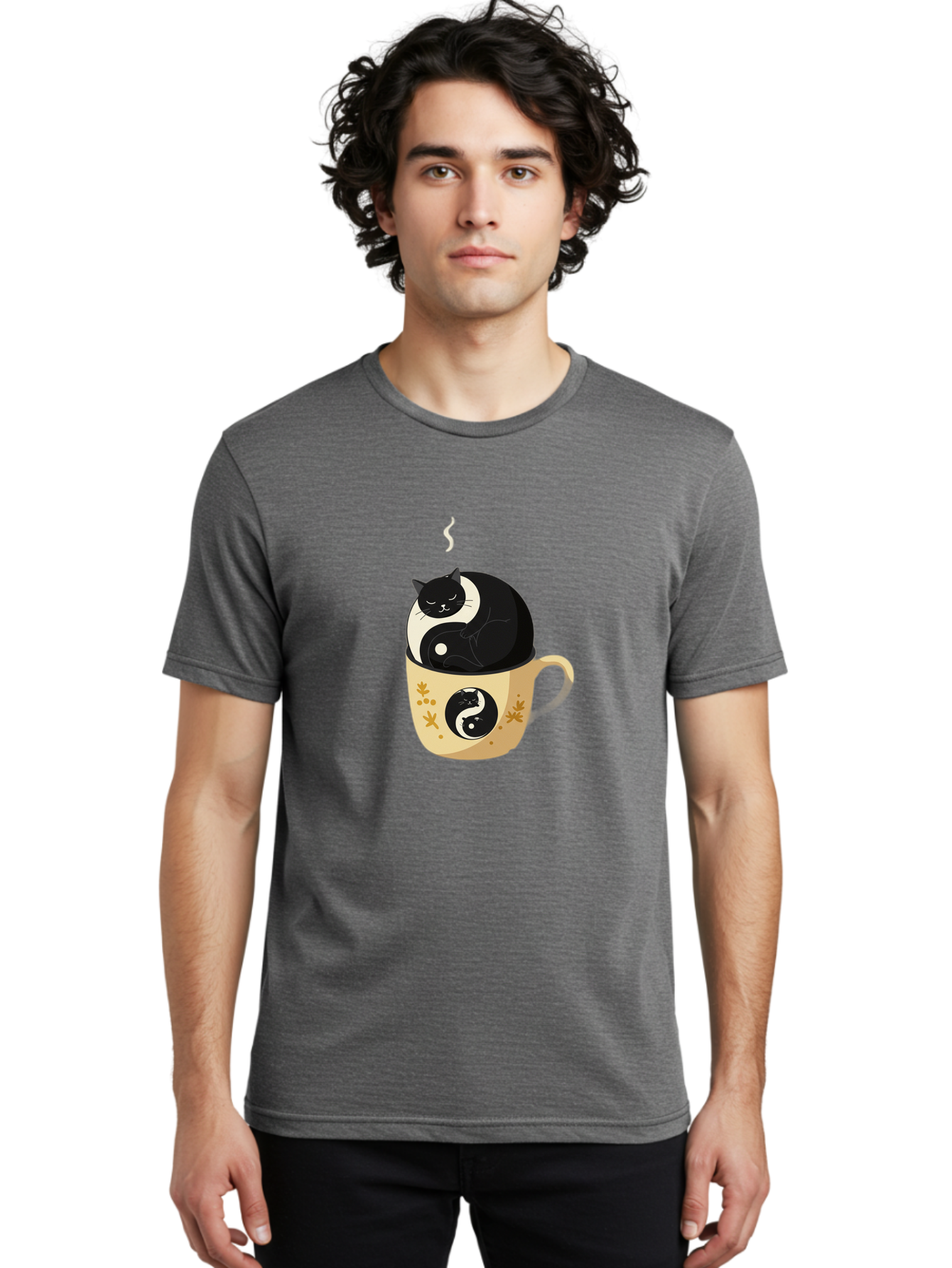 Yin-Yang-Cat Men'S Graphic Tee, 100% Cotton, Comfortable Casual Summer Wear, Machine Washable, Vintage Camera, Old Camera, Antique Camera, Black Camera, Classic Photography, Photography Equipment, Nostalgic Device, Film Camera, Camera Art Bal645 19