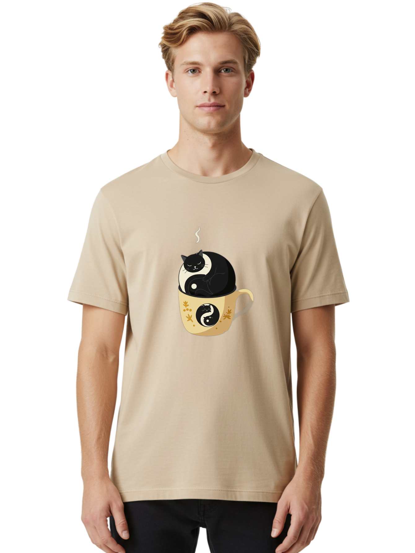 Yin-Yang-Cat Men'S Graphic Tee, 100% Cotton, Comfortable Casual Summer Wear, Machine Washable, Vintage Camera, Old Camera, Antique Camera, Black Camera, Classic Photography, Photography Equipment, Nostalgic Device, Film Camera, Camera Art Bal645 18
