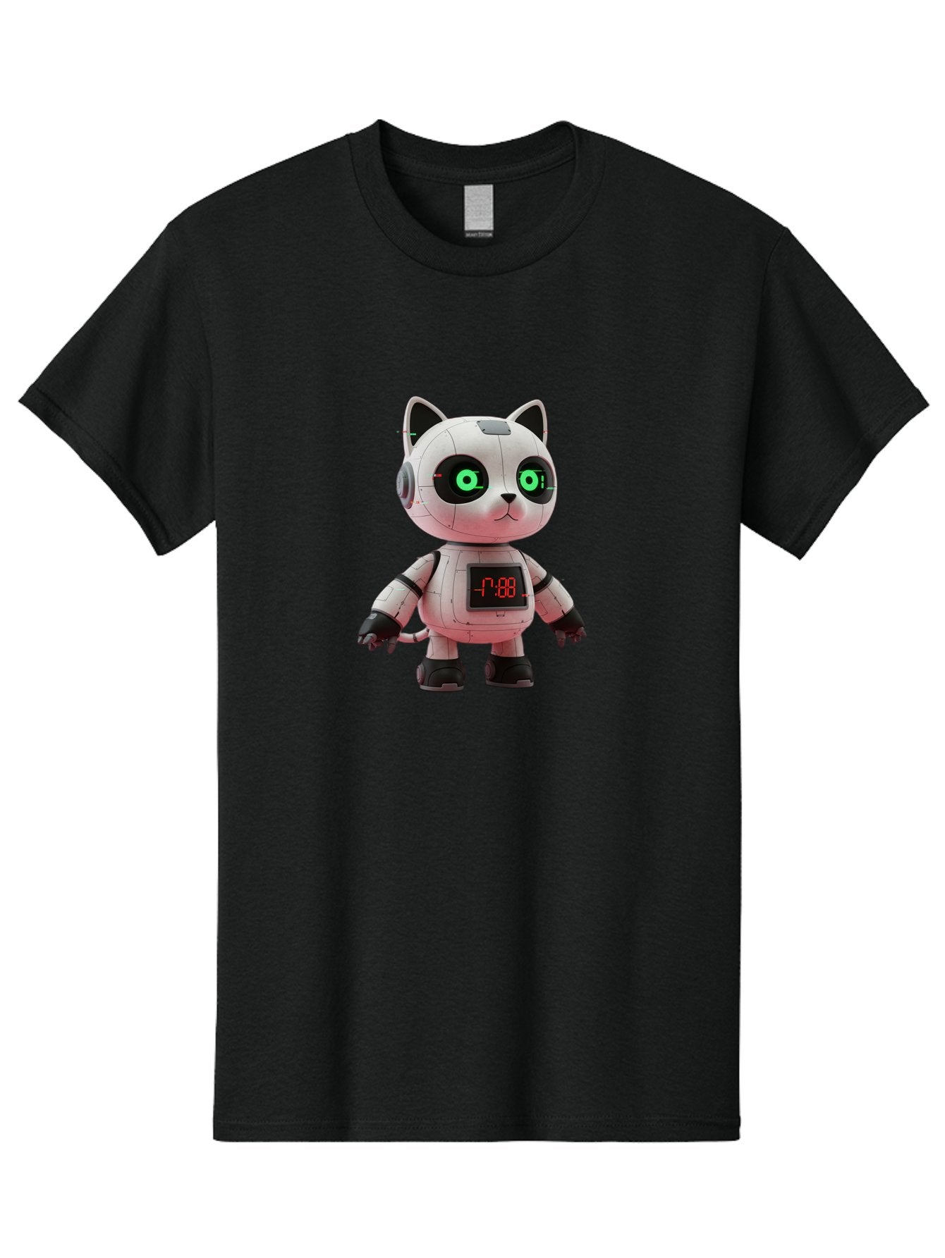 7-88-Robot-Cat Men'S Graphic Tee, 100% Cotton, Comfortable Casual Summer Wear, Machine Washable, Vintage Camera, Old Camera, Antique Camera, Black Camera, Classic Photography, Photography Equipment, Nostalgic Device, Film Camera, Camera Art Bal651 3