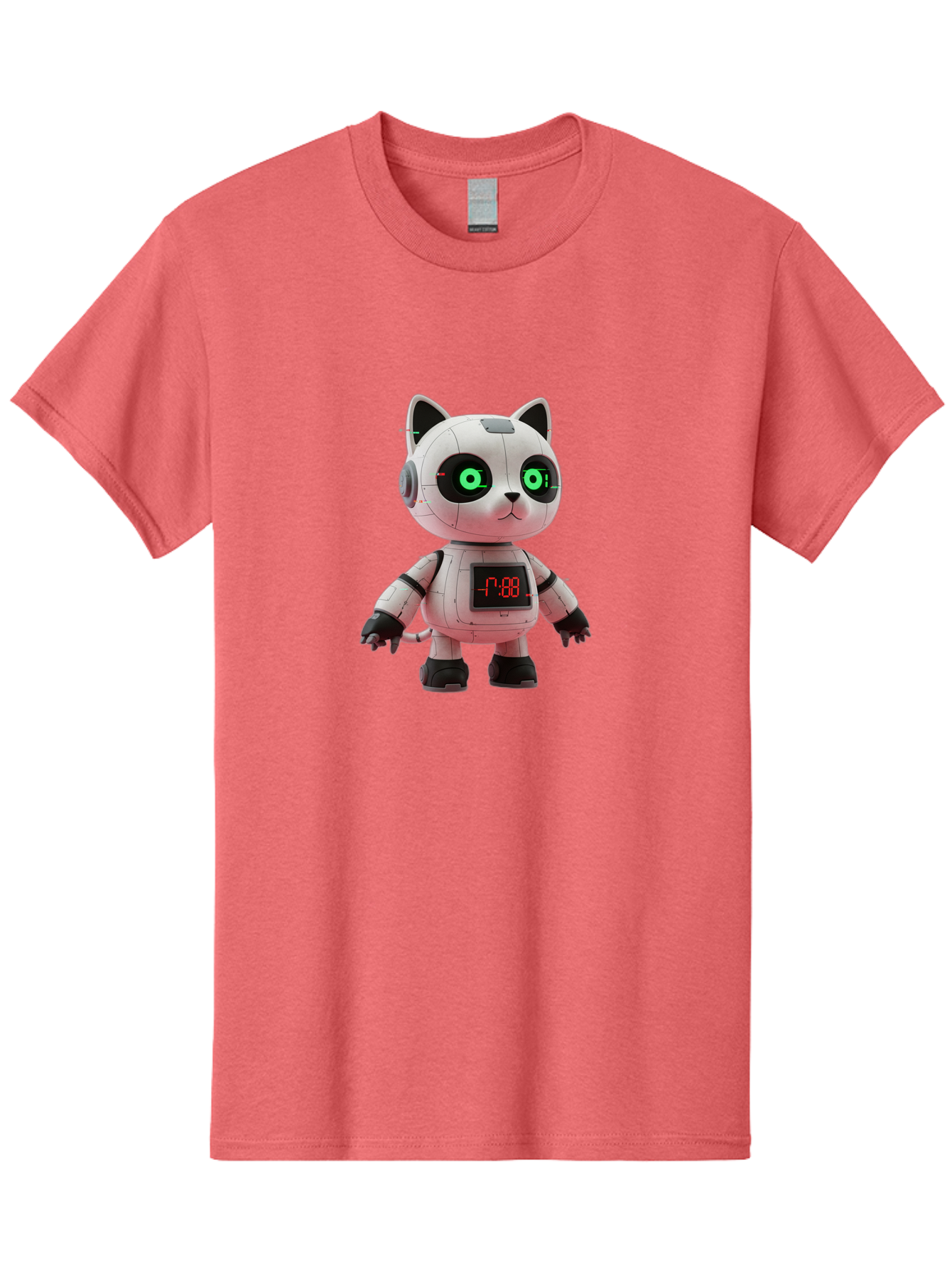 7-88-Robot-Cat Men'S Graphic Tee, 100% Cotton, Comfortable Casual Summer Wear, Machine Washable, Vintage Camera, Old Camera, Antique Camera, Black Camera, Classic Photography, Photography Equipment, Nostalgic Device, Film Camera, Camera Art Bal651