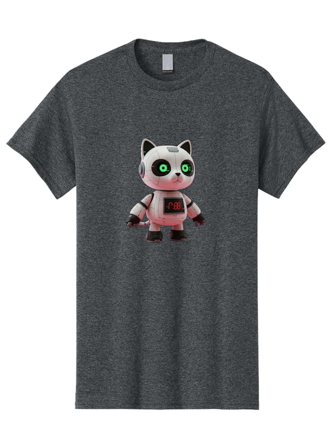 7-88-Robot-Cat Men'S Graphic Tee, 100% Cotton, Comfortable Casual Summer Wear, Machine Washable, Vintage Camera, Old Camera, Antique Camera, Black Camera, Classic Photography, Photography Equipment, Nostalgic Device, Film Camera, Camera Art Bal651 7