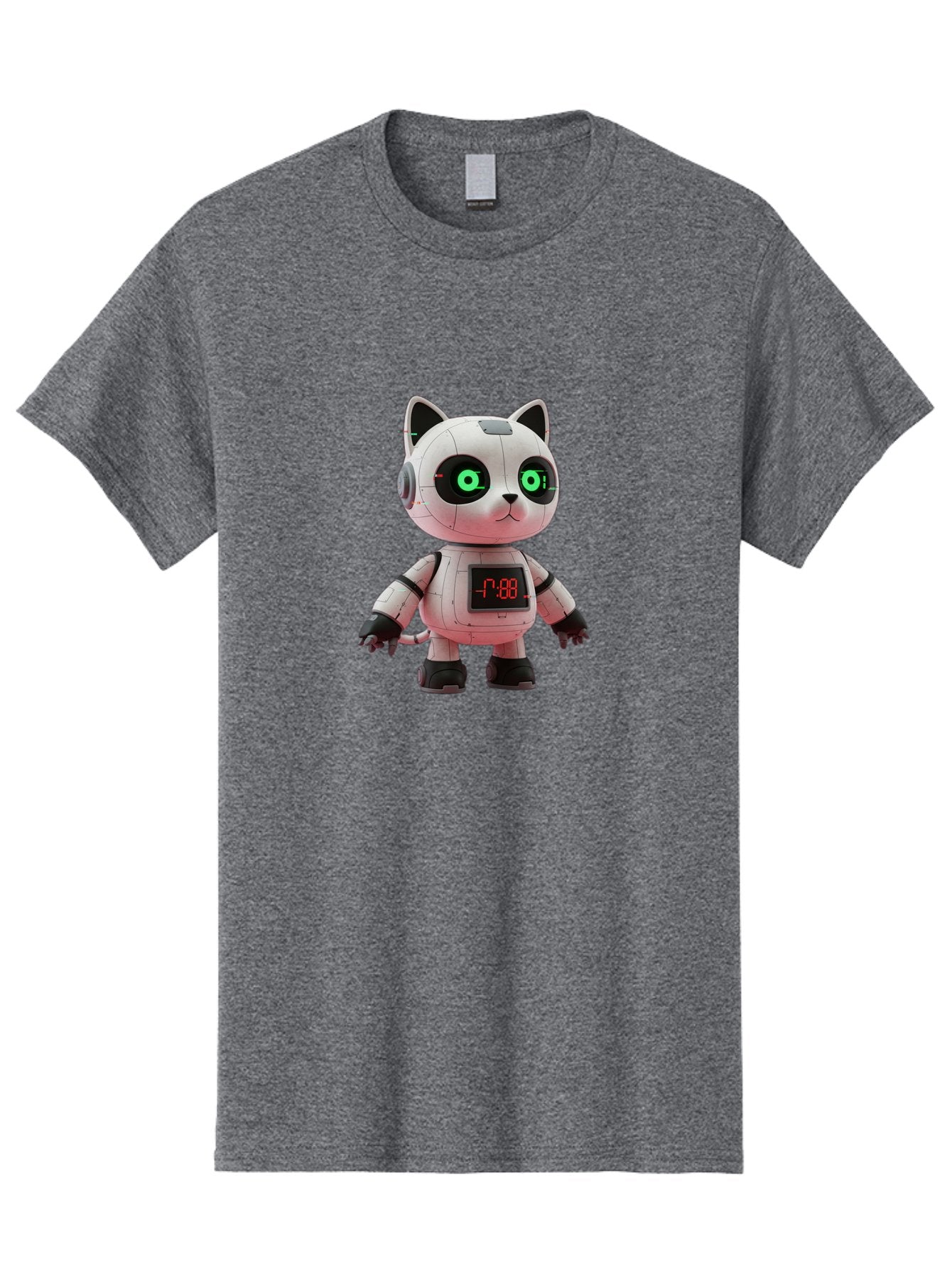 7-88-Robot-Cat Men'S Graphic Tee, 100% Cotton, Comfortable Casual Summer Wear, Machine Washable, Vintage Camera, Old Camera, Antique Camera, Black Camera, Classic Photography, Photography Equipment, Nostalgic Device, Film Camera, Camera Art Bal651