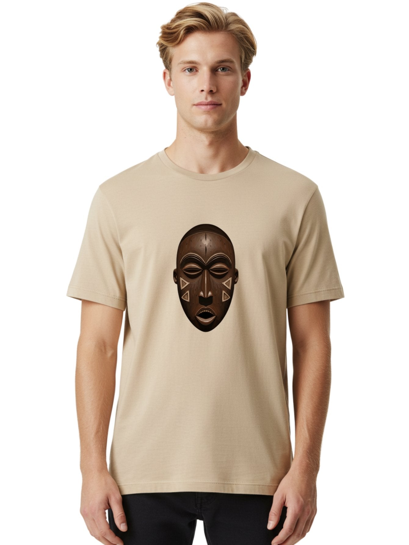 African-Mask-1 Men'S Graphic Tee, 100% Cotton, Comfortable Casual Summer Wear, Machine Washable, Vintage Camera, Old Camera, Antique Camera, Black Camera, Classic Photography, Photography Equipment, Nostalgic Device, Film Camera, Camera Art Bal659 28