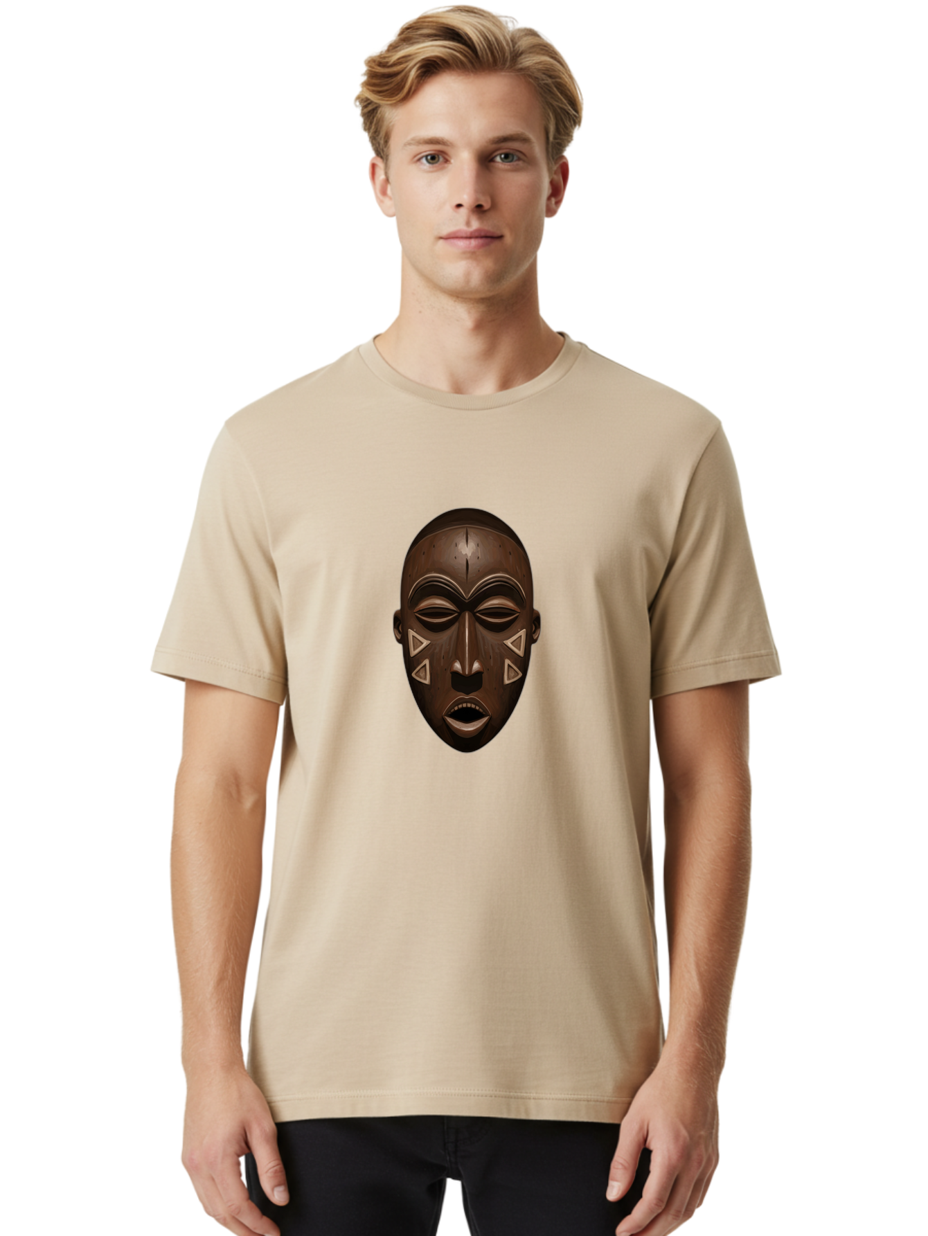 African-Mask-1 Men'S Graphic Tee, 100% Cotton, Comfortable Casual Summer Wear, Machine Washable, Vintage Camera, Old Camera, Antique Camera, Black Camera, Classic Photography, Photography Equipment, Nostalgic Device, Film Camera, Camera Art Bal659 18