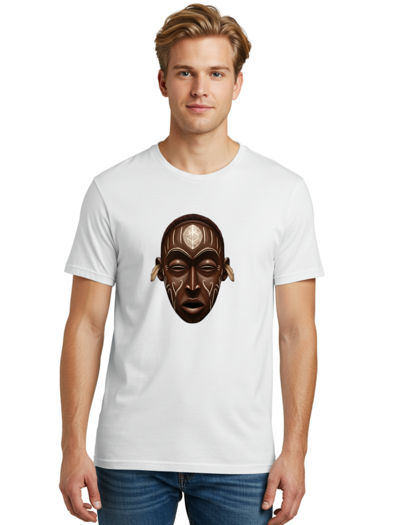 African-Mask-2 Men'S Graphic Tee, 100% Cotton, Comfortable Casual Summer Wear, Machine Washable, Vintage Camera, Old Camera, Antique Camera, Black Camera, Classic Photography, Photography Equipment, Nostalgic Device, Film Camera, Camera Art Bal660 25