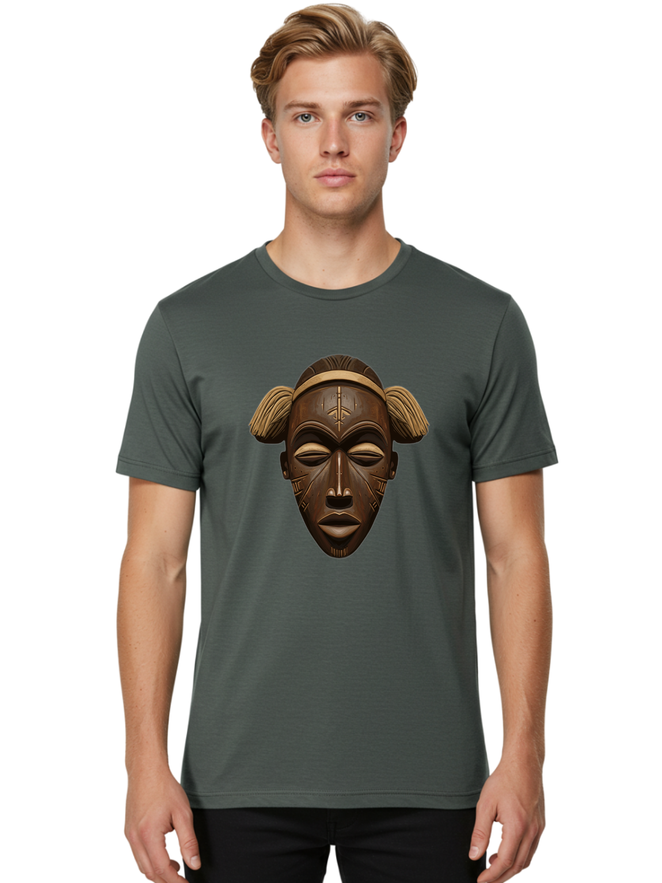 African-Tribal-Mask Men'S Graphic Tee, 100% Cotton, Comfortable Casual Summer Wear, Machine Washable, Vintage Camera, Old Camera, Antique Camera, Black Camera, Classic Photography, Photography Equipment, Nostalgic Device, Film Camera, Bal664 23