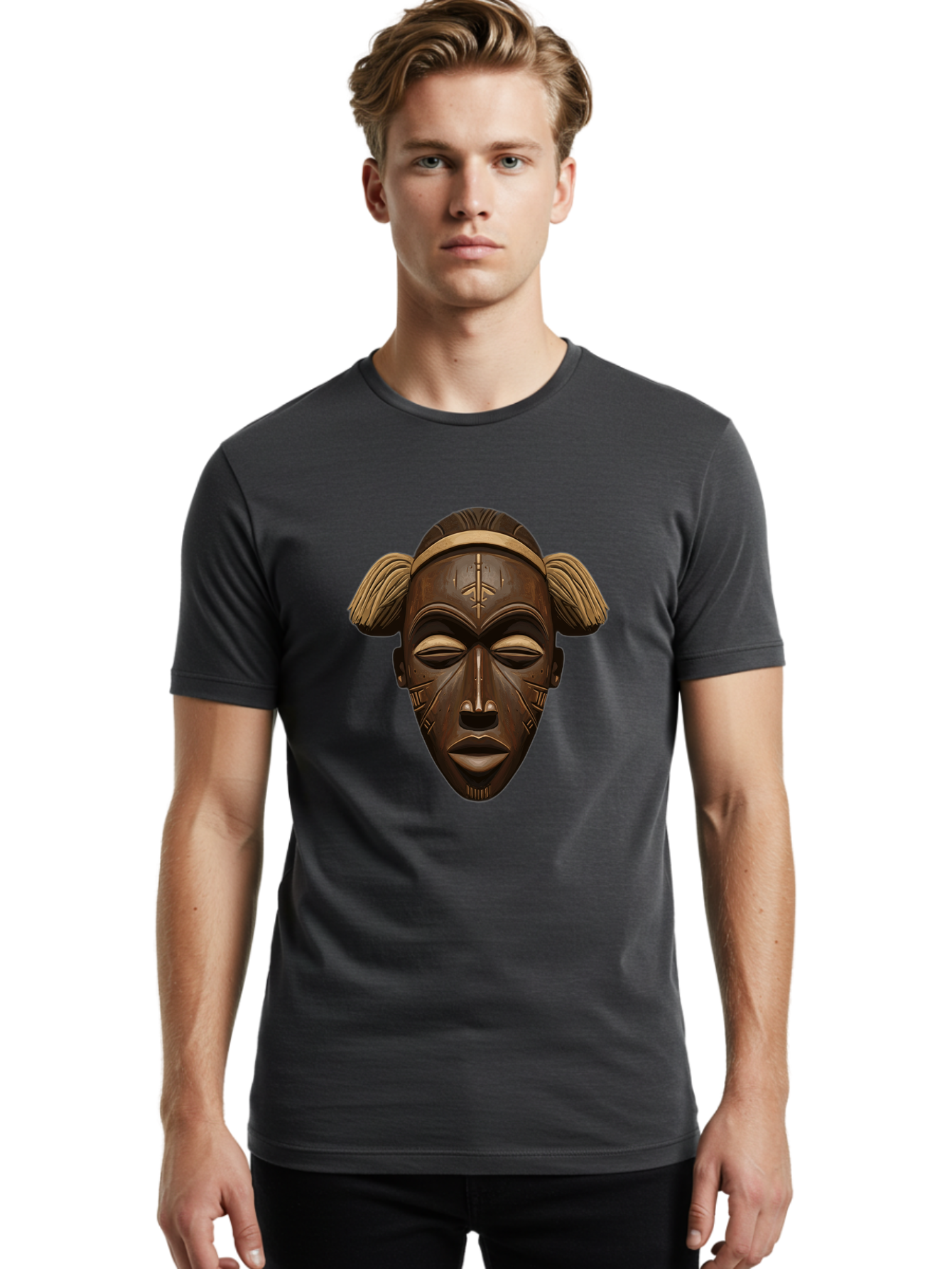 African-Tribal-Mask Men'S Graphic Tee, 100% Cotton, Comfortable Casual Summer Wear, Machine Washable, Vintage Camera, Old Camera, Antique Camera, Black Camera, Classic Photography, Photography Equipment, Nostalgic Device, Film Camera, Bal664 22