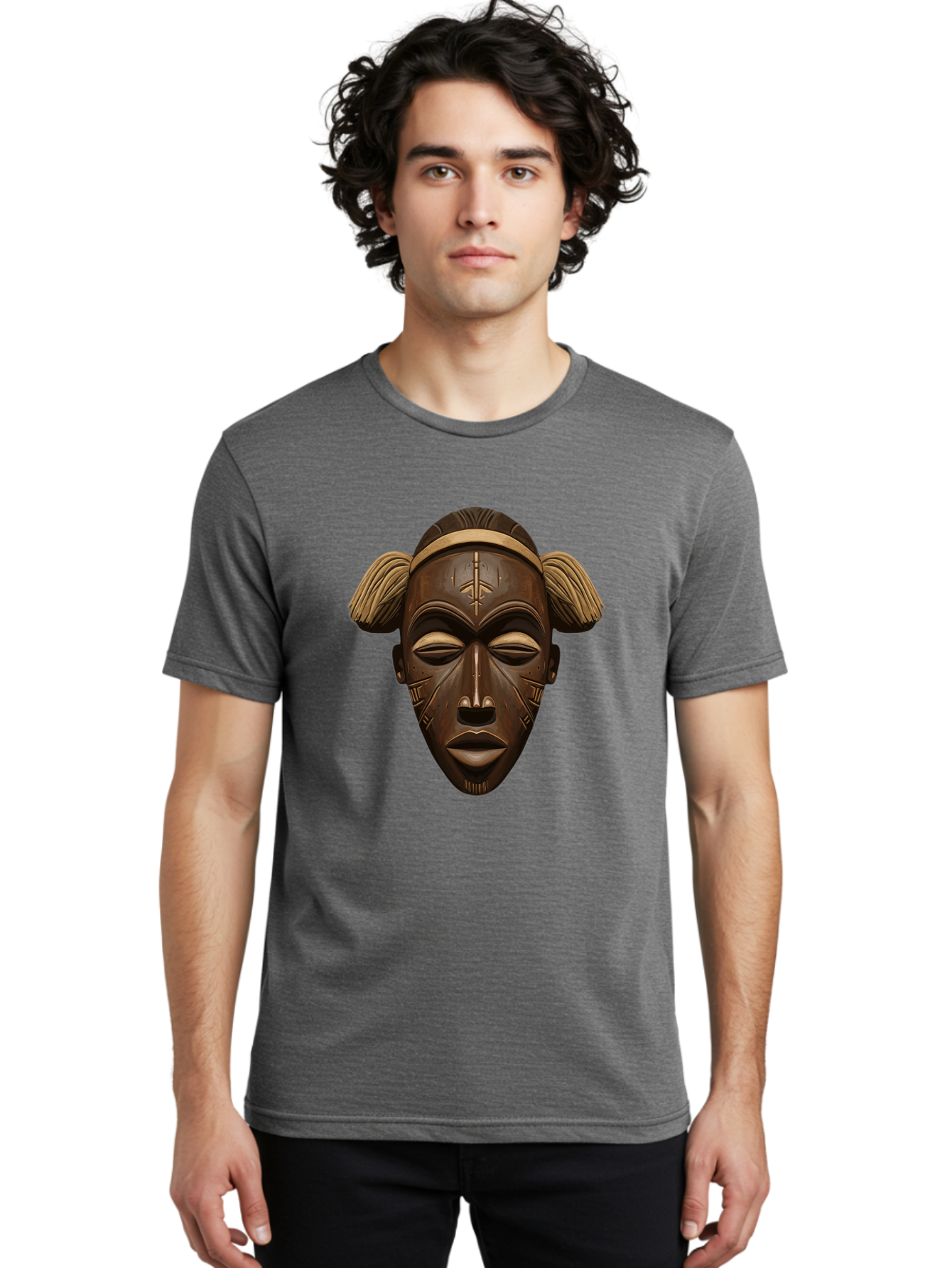 African-Tribal-Mask Men'S Graphic Tee, 100% Cotton, Comfortable Casual Summer Wear, Machine Washable, Vintage Camera, Old Camera, Antique Camera, Black Camera, Classic Photography, Photography Equipment, Nostalgic Device, Film Camera, Bal664 28