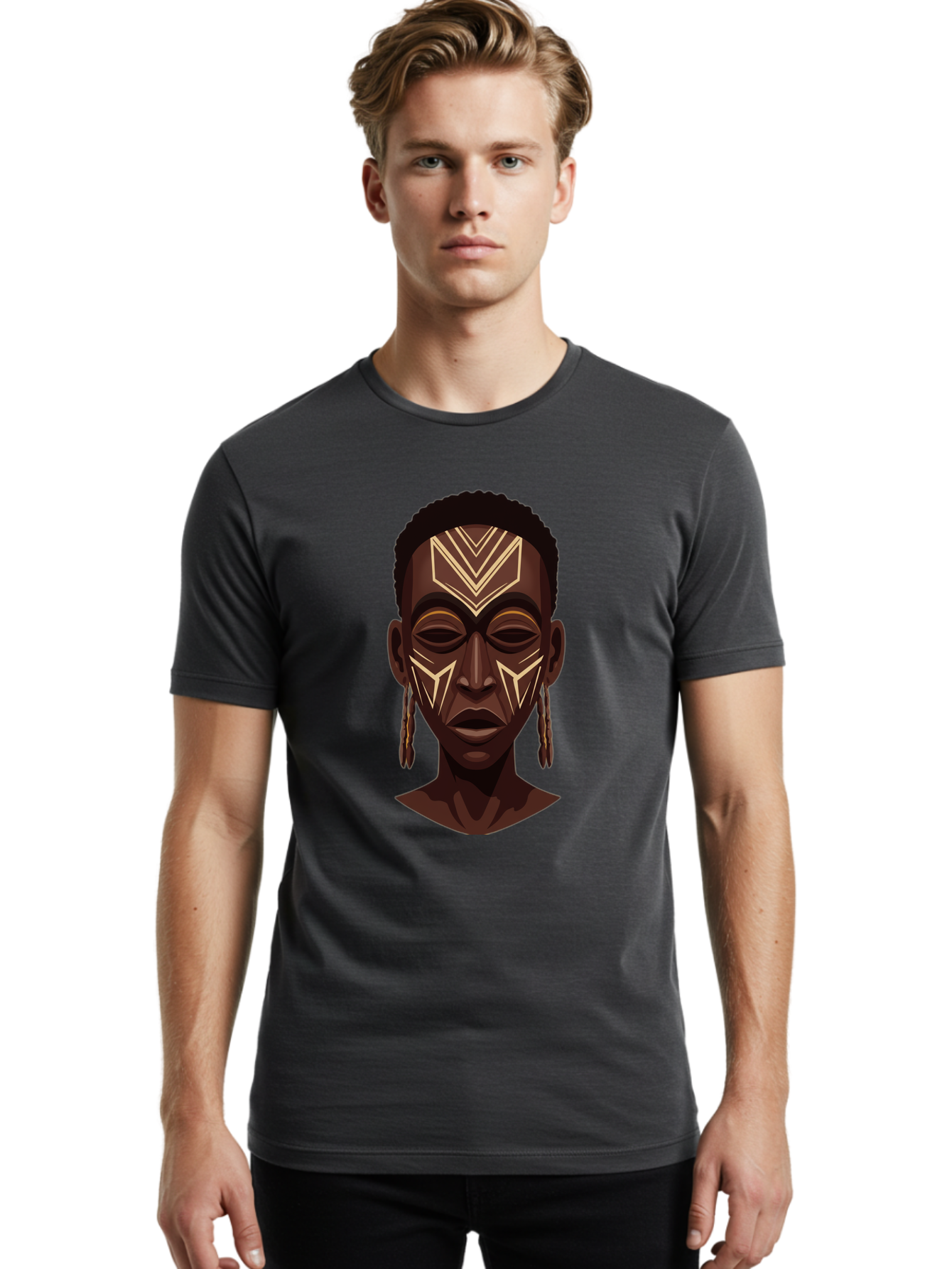 African-Tribal-Portrait Men'S Graphic Tee, 100% Cotton, Comfortable Casual Summer Wear, Machine Washable, Vintage Camera, Old Camera, Antique Camera, Black Camera, Classic Photography, Photography Equipment, Nostalgic Device, Film Camera, Bal665 26