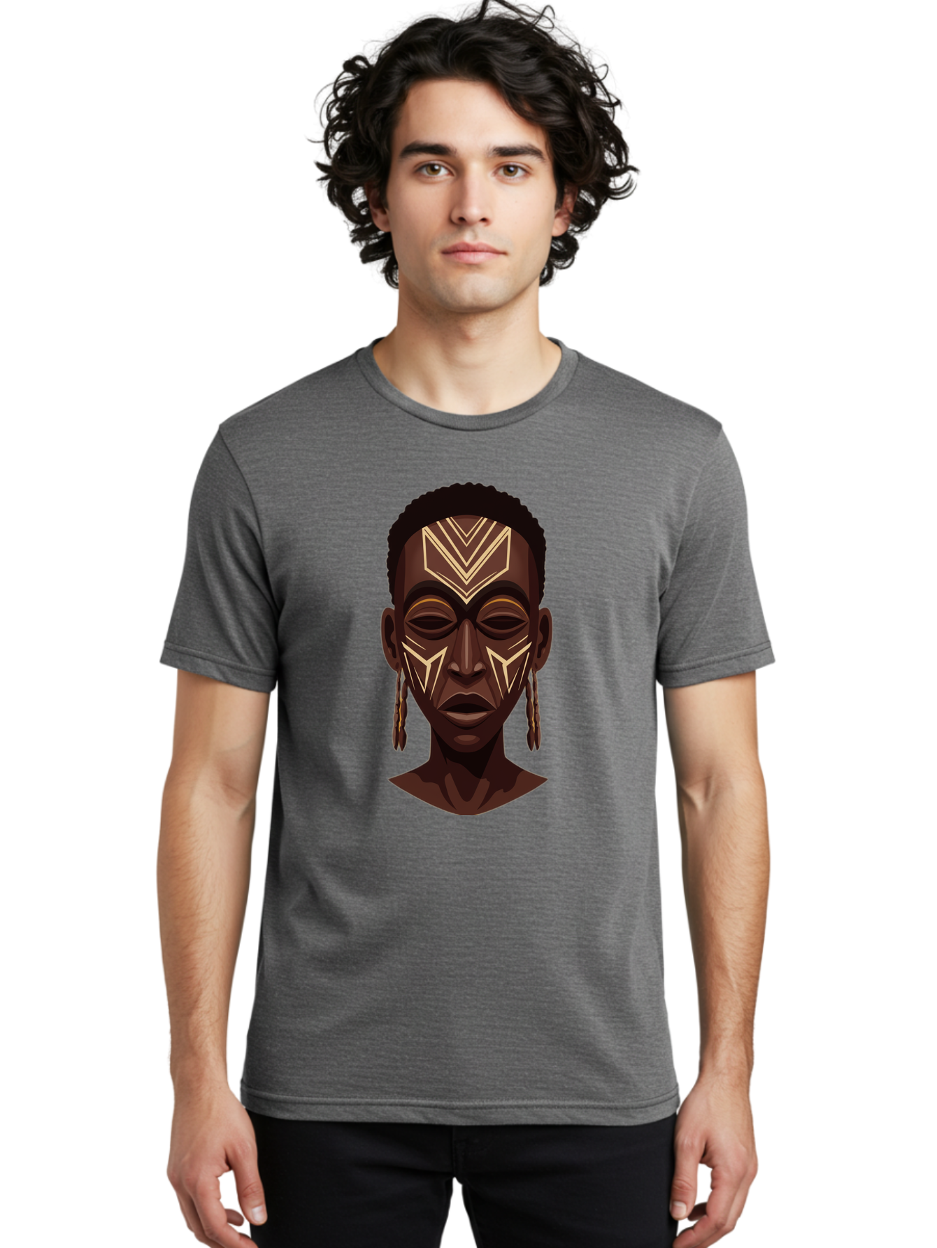 African-Tribal-Portrait Men'S Graphic Tee, 100% Cotton, Comfortable Casual Summer Wear, Machine Washable, Vintage Camera, Old Camera, Antique Camera, Black Camera, Classic Photography, Photography Equipment, Nostalgic Device, Film Camera, Bal665 17
