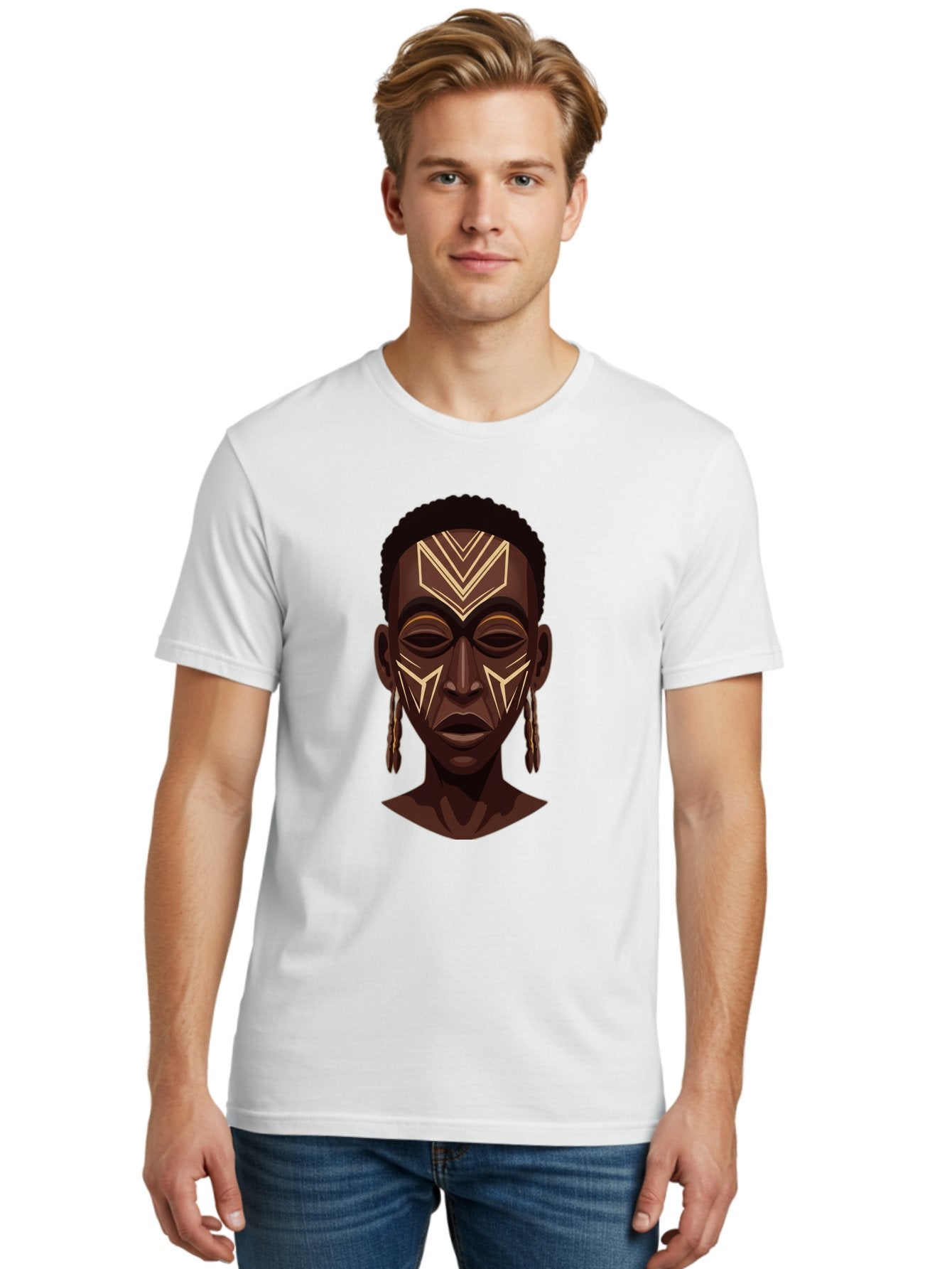 African-Tribal-Portrait Men'S Graphic Tee, 100% Cotton, Comfortable Casual Summer Wear, Machine Washable, Vintage Camera, Old Camera, Antique Camera, Black Camera, Classic Photography, Photography Equipment, Nostalgic Device, Film Camera, Bal665 17
