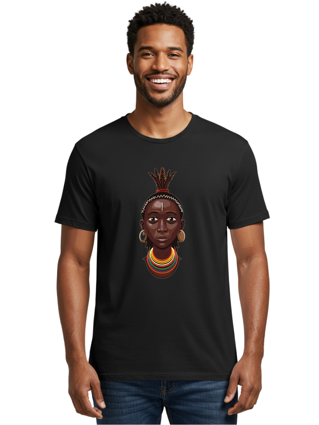 African-Woman-Portrait Men'S Graphic Tee, 100% Cotton, Comfortable Casual Summer Wear, Machine Washable, Vintage Camera, Old Camera, Antique Camera, Black Camera, Classic Photography, Photography Equipment, Nostalgic Device, Film Camera, Bal667 25