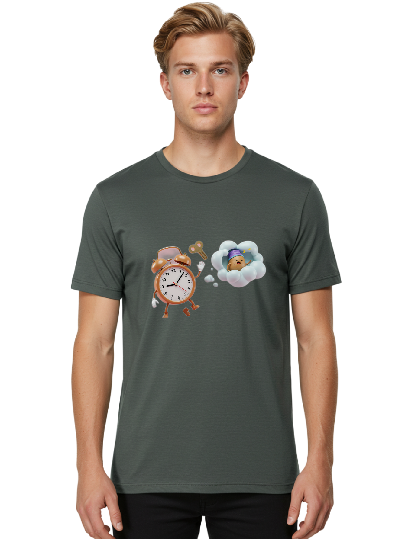 Alarm-Clock-And-Sleep-Cloud Men'S Graphic Tee, 100% Cotton, Comfortable Casual Summer Wear, Machine Washable, Vintage Camera, Old Camera, Antique Camera, Black Camera, Classic Photography, Photography Equipment, Nostalgic Device, Film Camera, Bal672 24