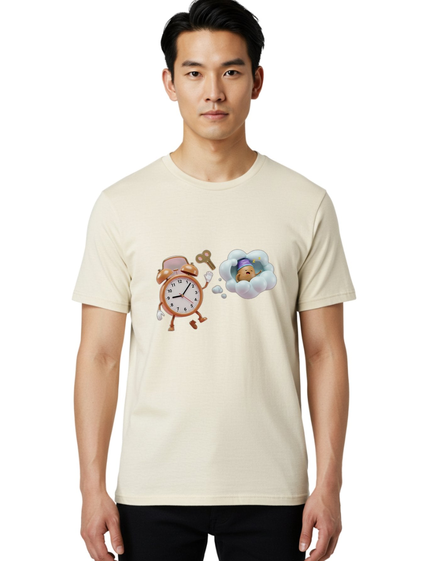 Alarm-Clock-And-Sleep-Cloud Men'S Graphic Tee, 100% Cotton, Comfortable Casual Summer Wear, Machine Washable, Vintage Camera, Old Camera, Antique Camera, Black Camera, Classic Photography, Photography Equipment, Nostalgic Device, Film Camera, Bal672 17