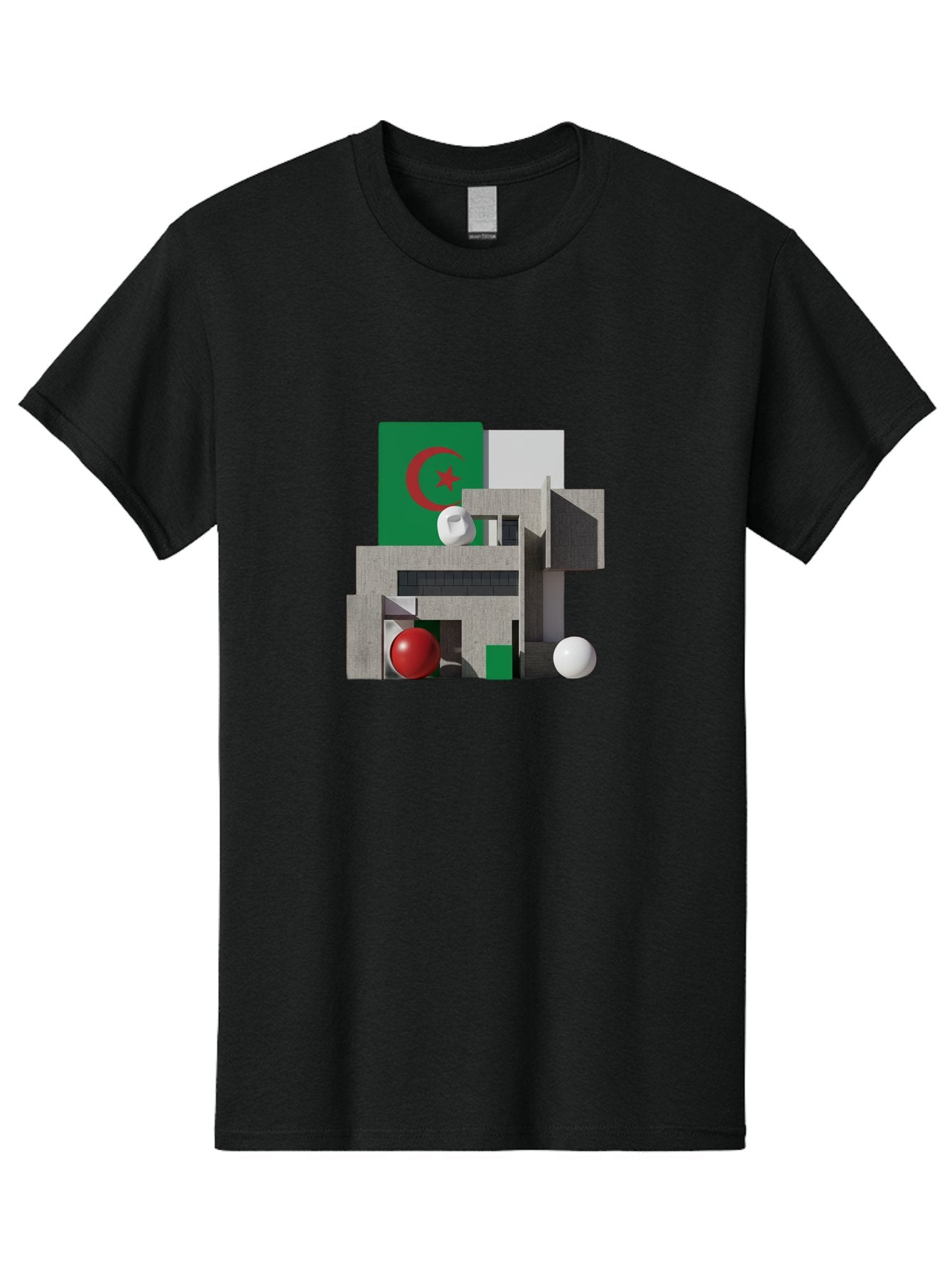 Algeria-Flag-3D-Blocks Men'S Graphic Tee, 100% Cotton, Comfortable Casual Summer Wear, Machine Washable, Vintage Camera, Old Camera, Antique Camera, Black Camera, Classic Photography, Photography Equipment, Nostalgic Device, Film Camera, Bal678 11