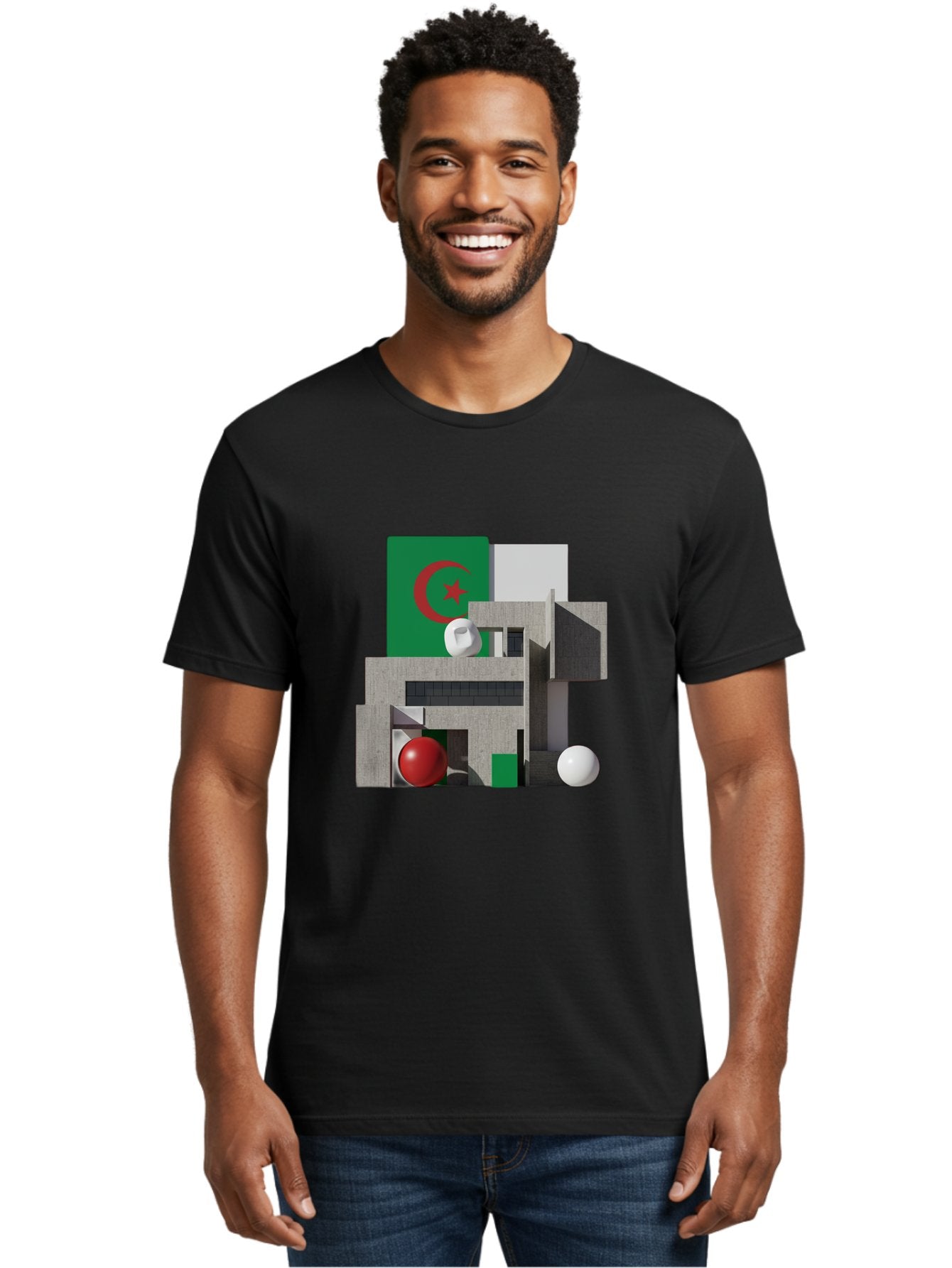 Algeria-Flag-3D-Blocks Men'S Graphic Tee, 100% Cotton, Comfortable Casual Summer Wear, Machine Washable, Vintage Camera, Old Camera, Antique Camera, Black Camera, Classic Photography, Photography Equipment, Nostalgic Device, Film Camera, Bal678 27