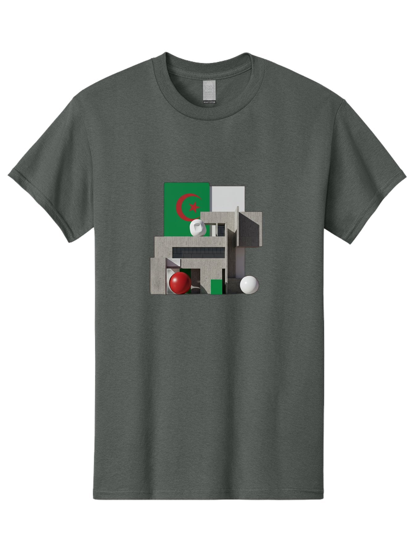 Algeria-Flag-3D-Blocks Men'S Graphic Tee, 100% Cotton, Comfortable Casual Summer Wear, Machine Washable, Vintage Camera, Old Camera, Antique Camera, Black Camera, Classic Photography, Photography Equipment, Nostalgic Device, Film Camera, Bal678 3