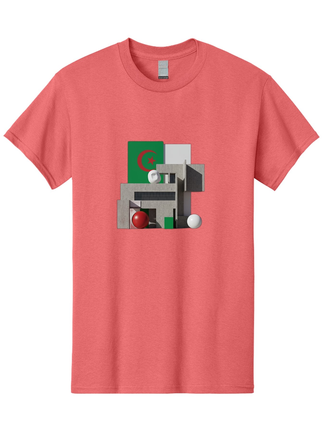 Algeria-Flag-3D-Blocks Men'S Graphic Tee, 100% Cotton, Comfortable Casual Summer Wear, Machine Washable, Vintage Camera, Old Camera, Antique Camera, Black Camera, Classic Photography, Photography Equipment, Nostalgic Device, Film Camera, Bal678 9