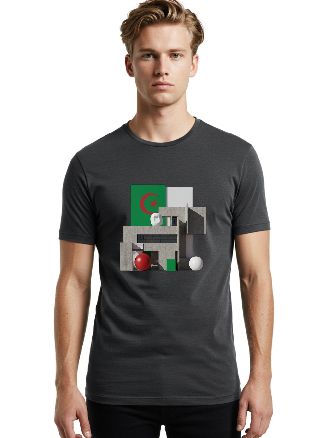 Algeria-Flag-3D-Blocks Men'S Graphic Tee, 100% Cotton, Comfortable Casual Summer Wear, Machine Washable, Vintage Camera, Old Camera, Antique Camera, Black Camera, Classic Photography, Photography Equipment, Nostalgic Device, Film Camera, Bal678 20