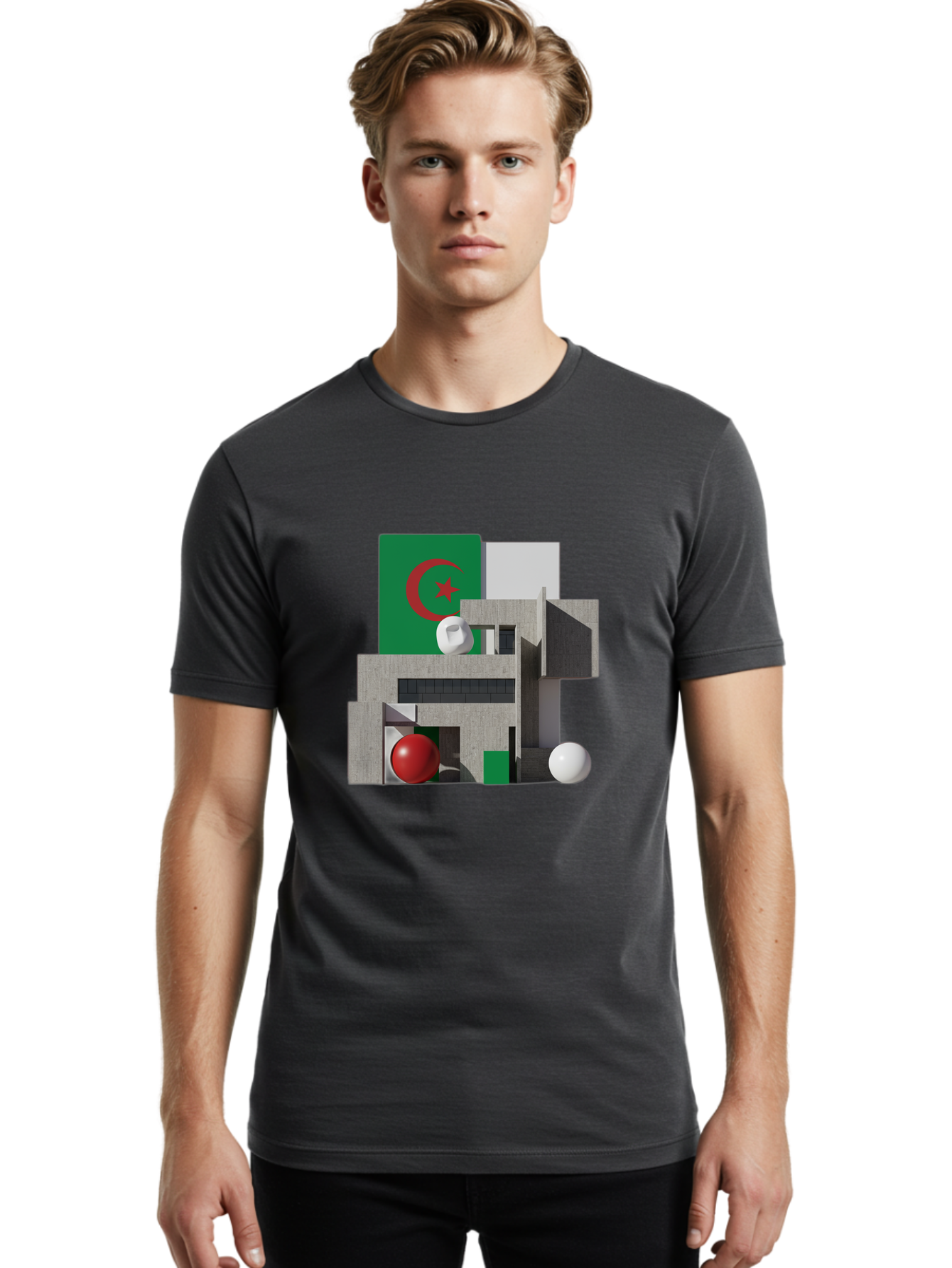 Algeria-Flag-3D-Blocks Men'S Graphic Tee, 100% Cotton, Comfortable Casual Summer Wear, Machine Washable, Vintage Camera, Old Camera, Antique Camera, Black Camera, Classic Photography, Photography Equipment, Nostalgic Device, Film Camera, Bal678 30