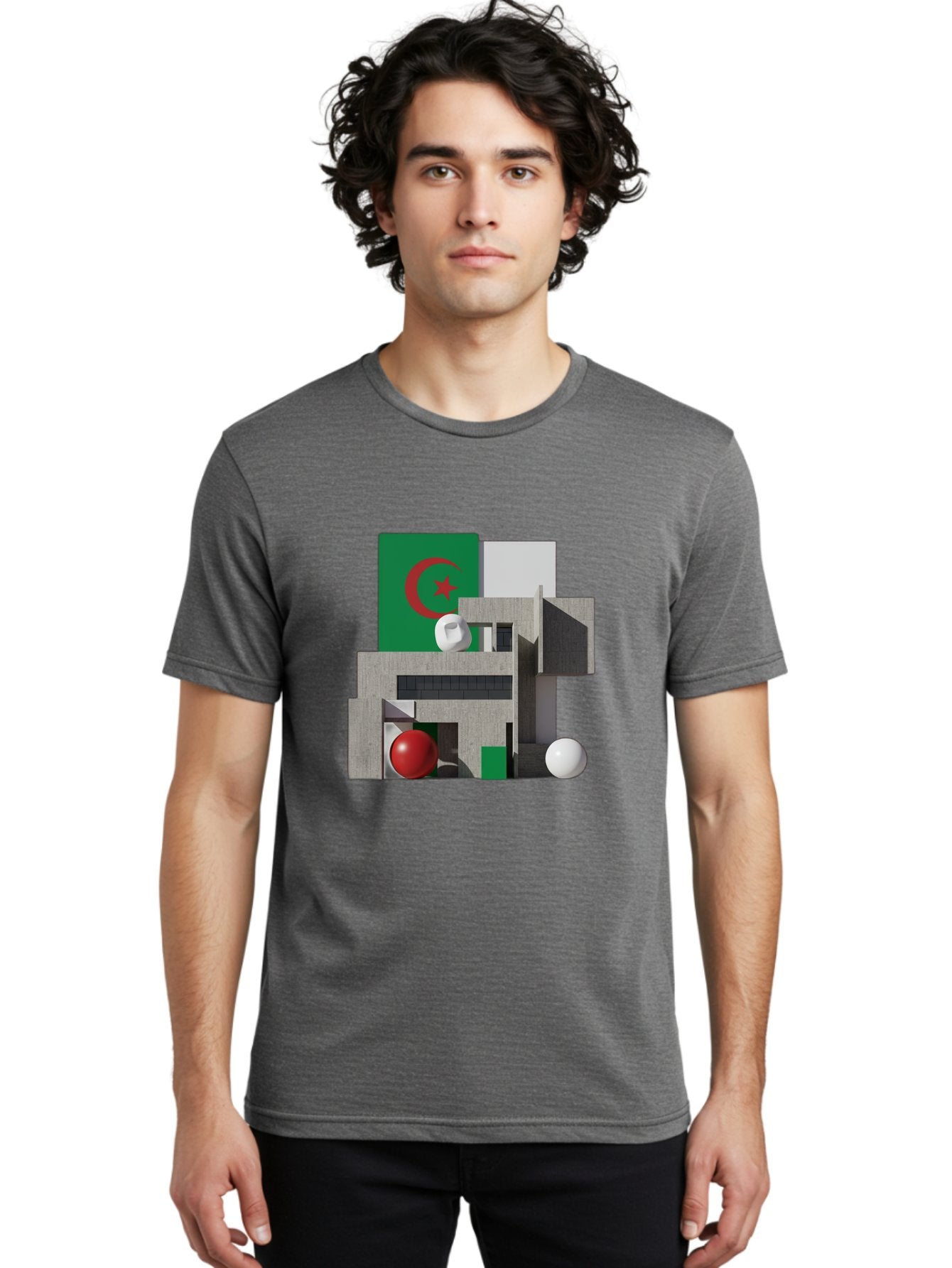 Algeria-Flag-3D-Blocks Men'S Graphic Tee, 100% Cotton, Comfortable Casual Summer Wear, Machine Washable, Vintage Camera, Old Camera, Antique Camera, Black Camera, Classic Photography, Photography Equipment, Nostalgic Device, Film Camera, Bal678 30