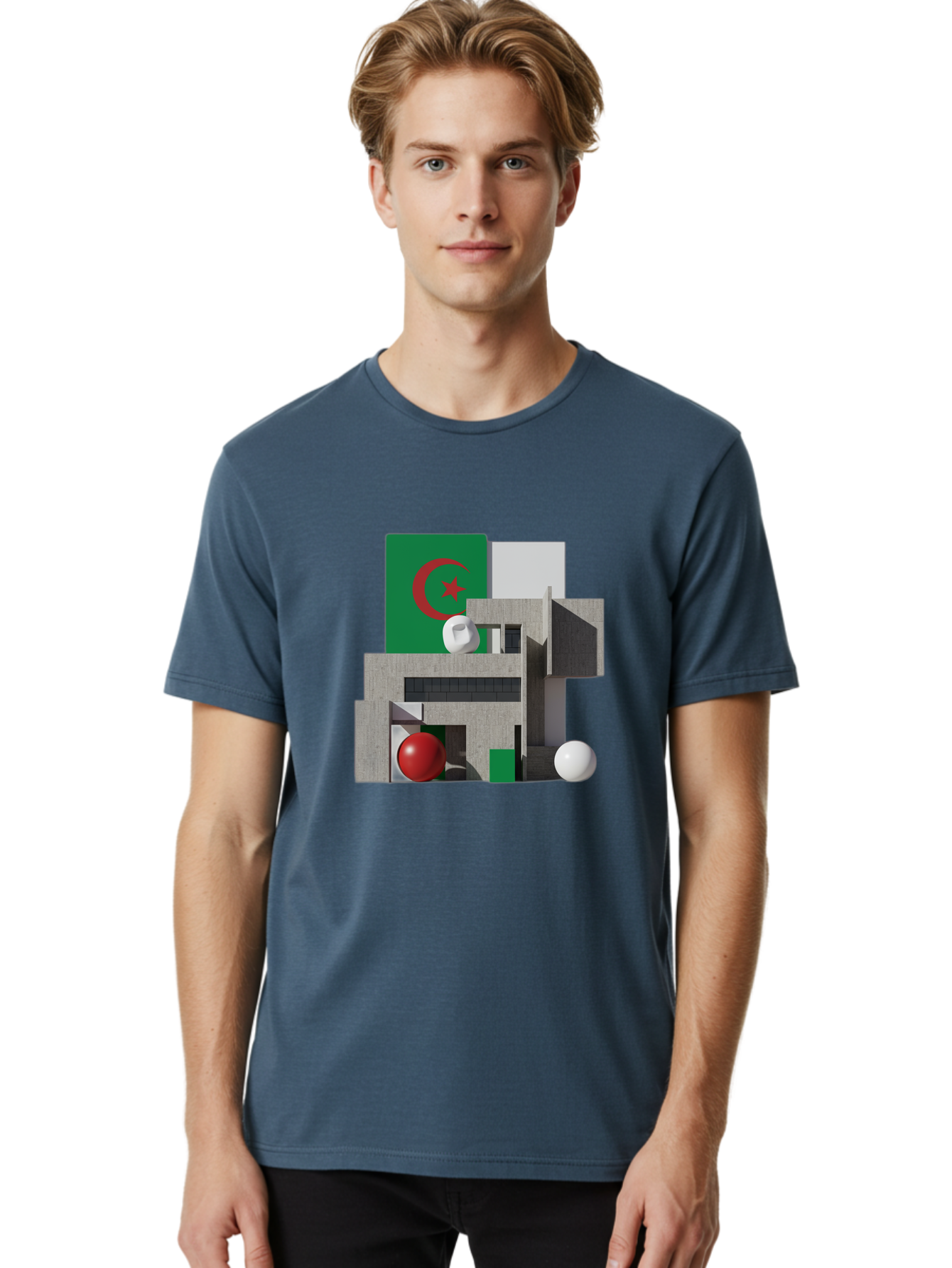 Algeria-Flag-3D-Blocks Men'S Graphic Tee, 100% Cotton, Comfortable Casual Summer Wear, Machine Washable, Vintage Camera, Old Camera, Antique Camera, Black Camera, Classic Photography, Photography Equipment, Nostalgic Device, Film Camera, Bal678 23