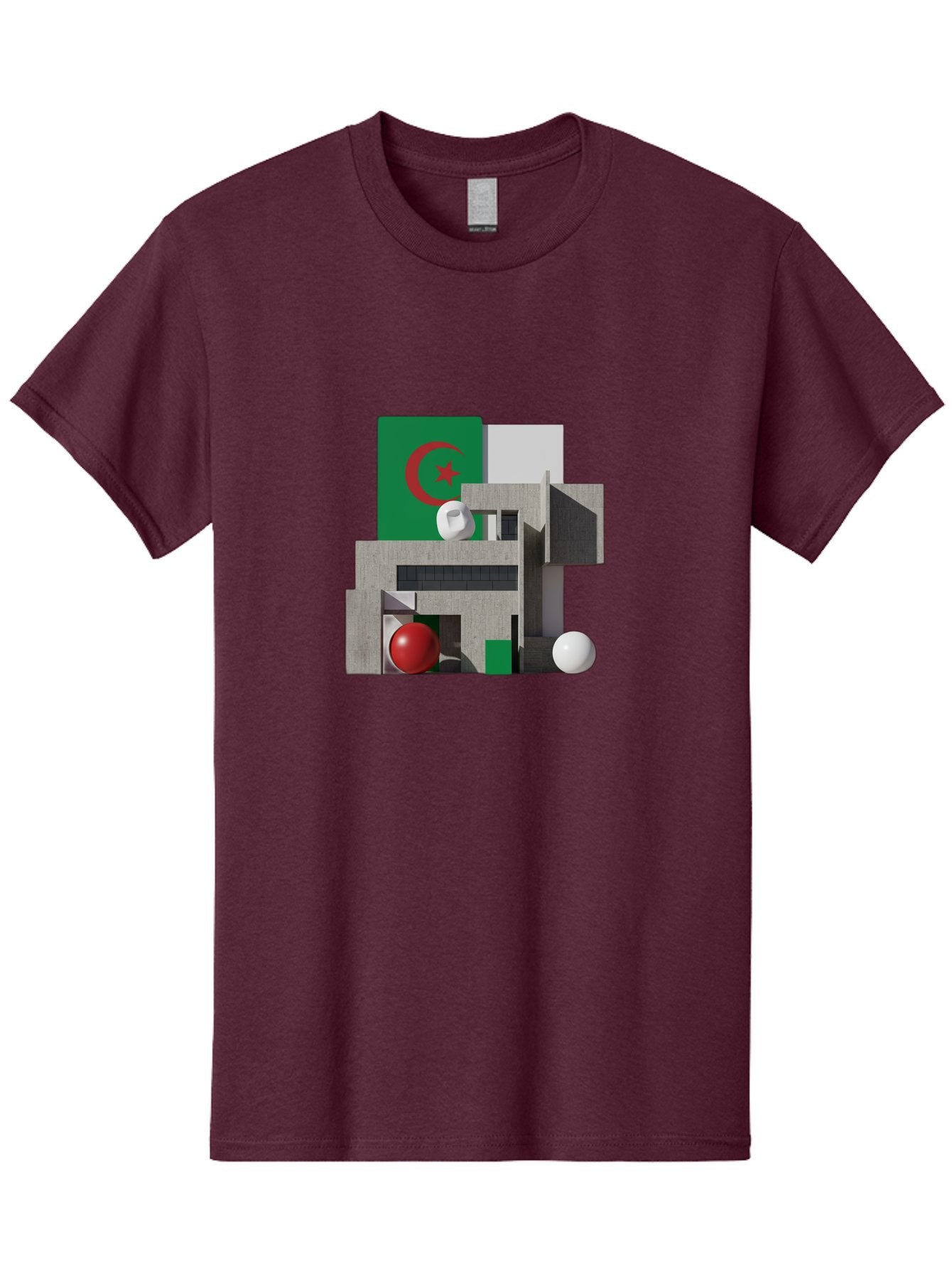 Algeria-Flag-3D-Blocks Men'S Graphic Tee, 100% Cotton, Comfortable Casual Summer Wear, Machine Washable, Vintage Camera, Old Camera, Antique Camera, Black Camera, Classic Photography, Photography Equipment, Nostalgic Device, Film Camera, Bal678 6