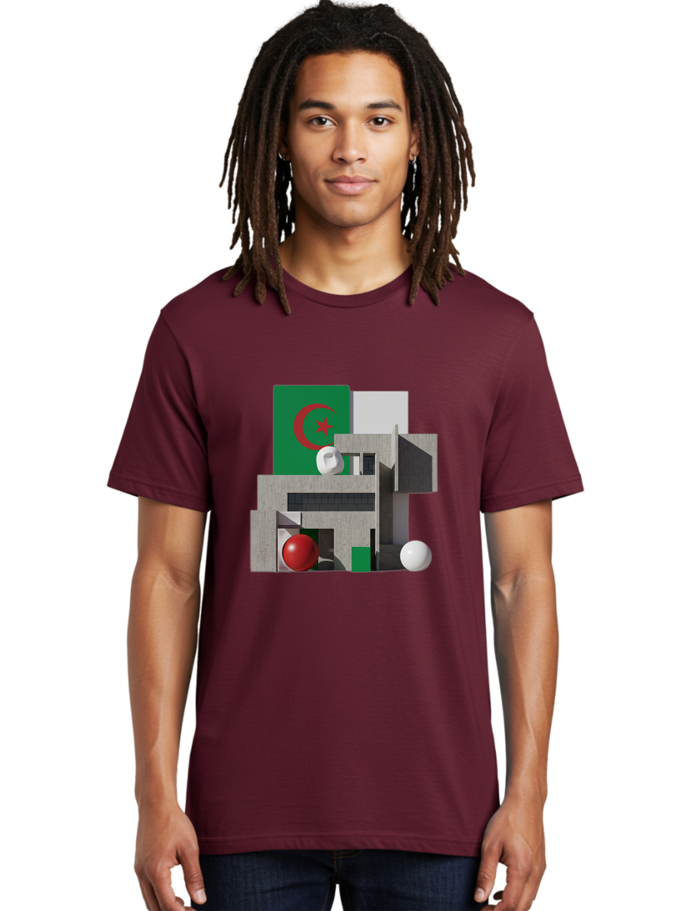 Algeria-Flag-3D-Blocks Men'S Graphic Tee, 100% Cotton, Comfortable Casual Summer Wear, Machine Washable, Vintage Camera, Old Camera, Antique Camera, Black Camera, Classic Photography, Photography Equipment, Nostalgic Device, Film Camera, Bal678 22