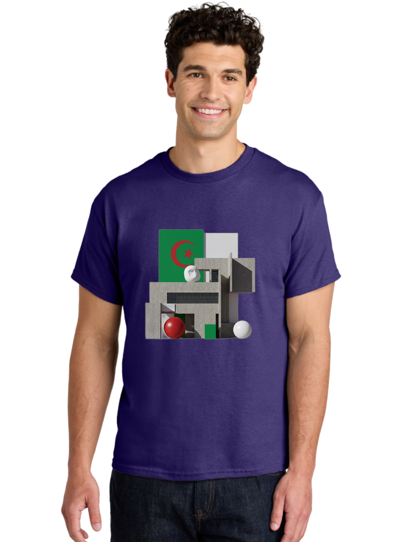 Algeria-Flag-3D-Blocks Men'S Graphic Tee, 100% Cotton, Comfortable Casual Summer Wear, Machine Washable, Vintage Camera, Old Camera, Antique Camera, Black Camera, Classic Photography, Photography Equipment, Nostalgic Device, Film Camera, Bal678 26