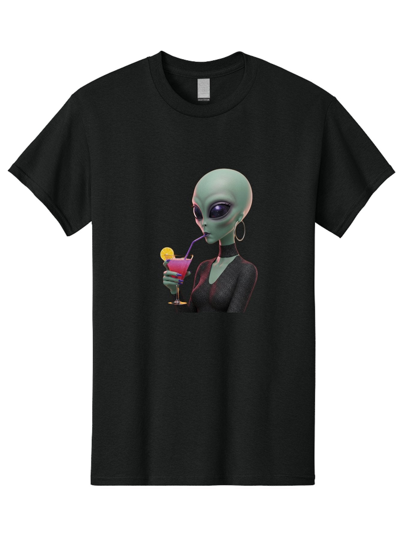 Alien-Drinking-Cocktail Men'S Graphic Tee, 100% Cotton, Comfortable Casual Summer Wear, Machine Washable, Vintage Camera, Old Camera, Antique Camera, Black Camera, Classic Photography, Photography Equipment, Nostalgic Device, Film Camera, Bal685 14