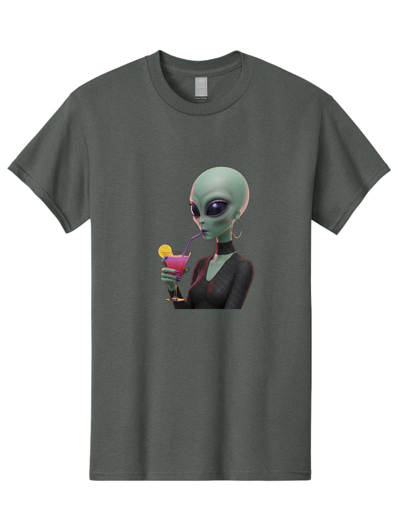 Alien-Drinking-Cocktail Men'S Graphic Tee, 100% Cotton, Comfortable Casual Summer Wear, Machine Washable, Vintage Camera, Old Camera, Antique Camera, Black Camera, Classic Photography, Photography Equipment, Nostalgic Device, Film Camera, Bal685 4