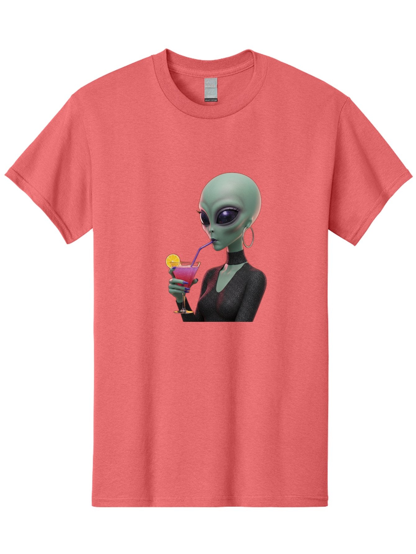 Alien-Drinking-Cocktail Men'S Graphic Tee, 100% Cotton, Comfortable Casual Summer Wear, Machine Washable, Vintage Camera, Old Camera, Antique Camera, Black Camera, Classic Photography, Photography Equipment, Nostalgic Device, Film Camera, Bal685 9
