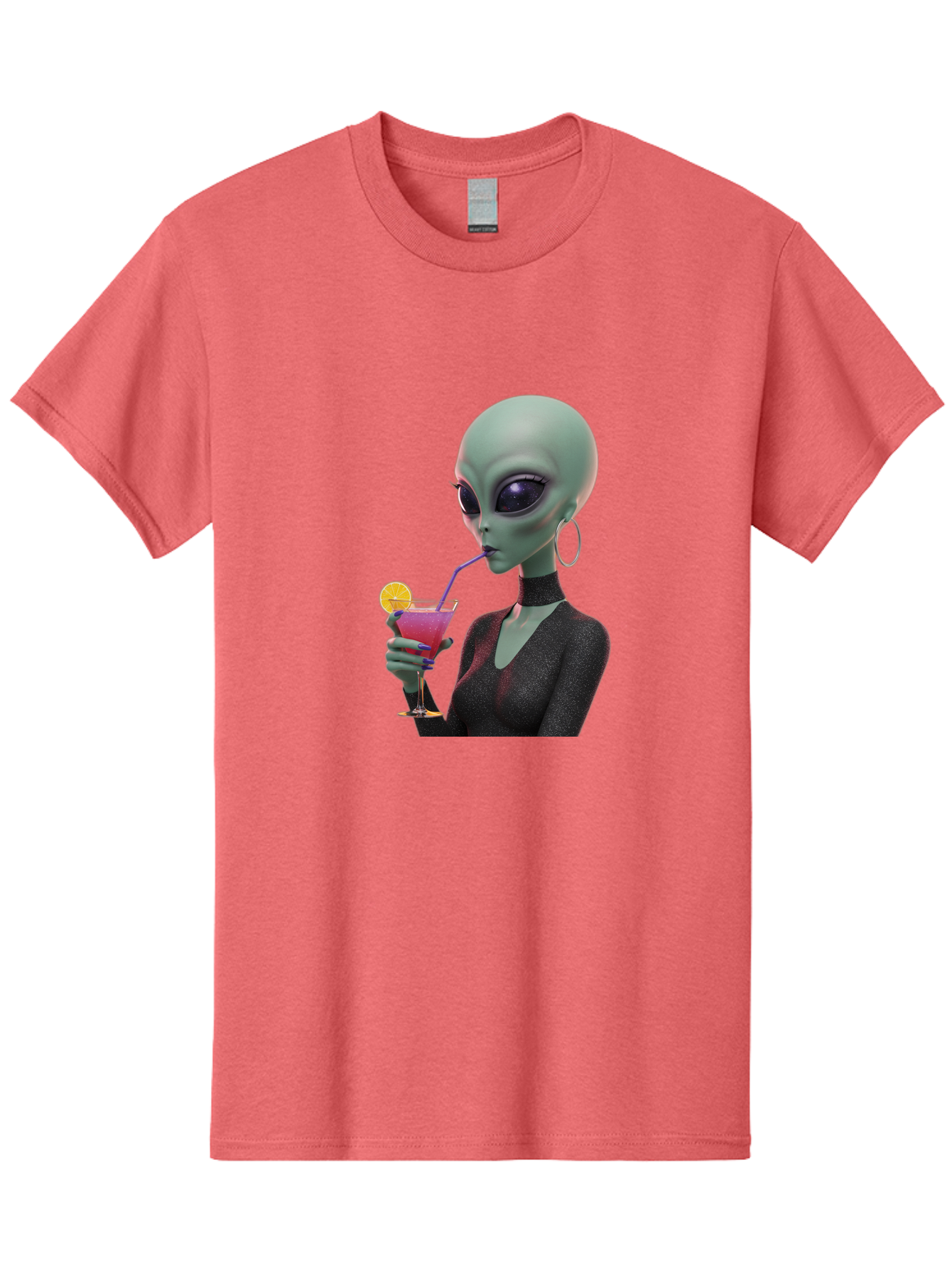 Alien-Drinking-Cocktail Men'S Graphic Tee, 100% Cotton, Comfortable Casual Summer Wear, Machine Washable, Vintage Camera, Old Camera, Antique Camera, Black Camera, Classic Photography, Photography Equipment, Nostalgic Device, Film Camera, Bal685 5