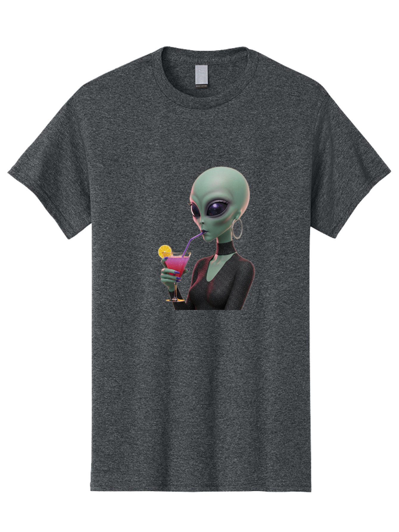 Alien-Drinking-Cocktail Men'S Graphic Tee, 100% Cotton, Comfortable Casual Summer Wear, Machine Washable, Vintage Camera, Old Camera, Antique Camera, Black Camera, Classic Photography, Photography Equipment, Nostalgic Device, Film Camera, Bal685