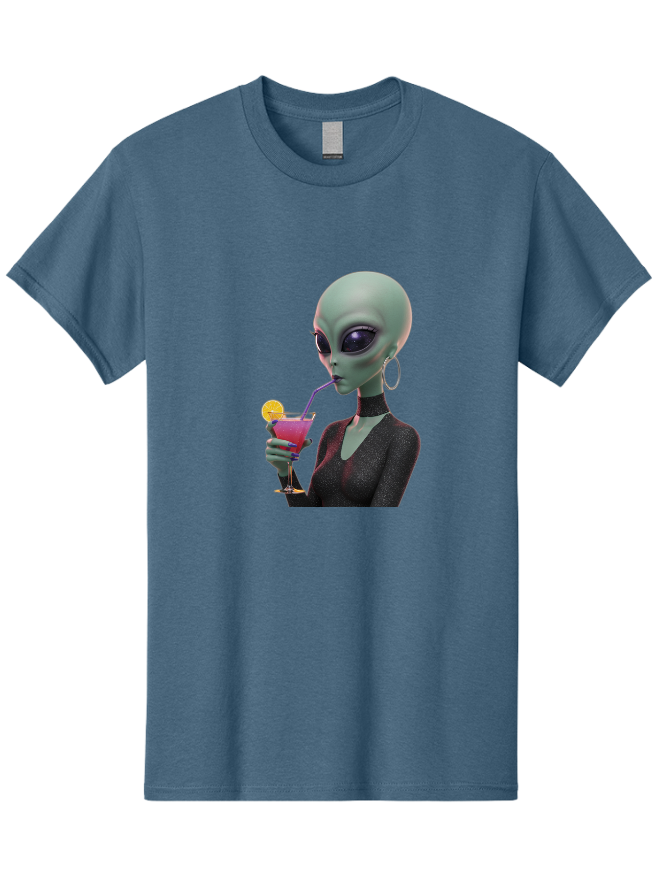 Alien-Drinking-Cocktail Men'S Graphic Tee, 100% Cotton, Comfortable Casual Summer Wear, Machine Washable, Vintage Camera, Old Camera, Antique Camera, Black Camera, Classic Photography, Photography Equipment, Nostalgic Device, Film Camera, Bal685 4