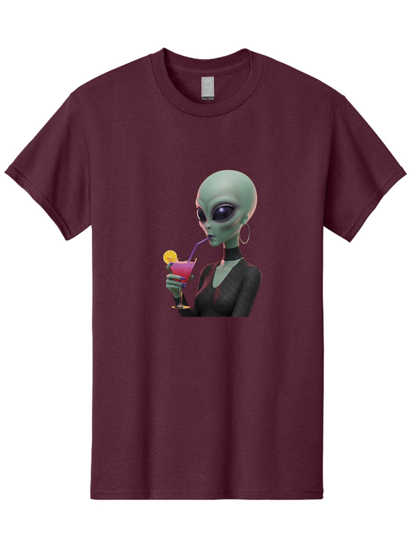 Alien-Drinking-Cocktail Men'S Graphic Tee, 100% Cotton, Comfortable Casual Summer Wear, Machine Washable, Vintage Camera, Old Camera, Antique Camera, Black Camera, Classic Photography, Photography Equipment, Nostalgic Device, Film Camera, Bal685 3
