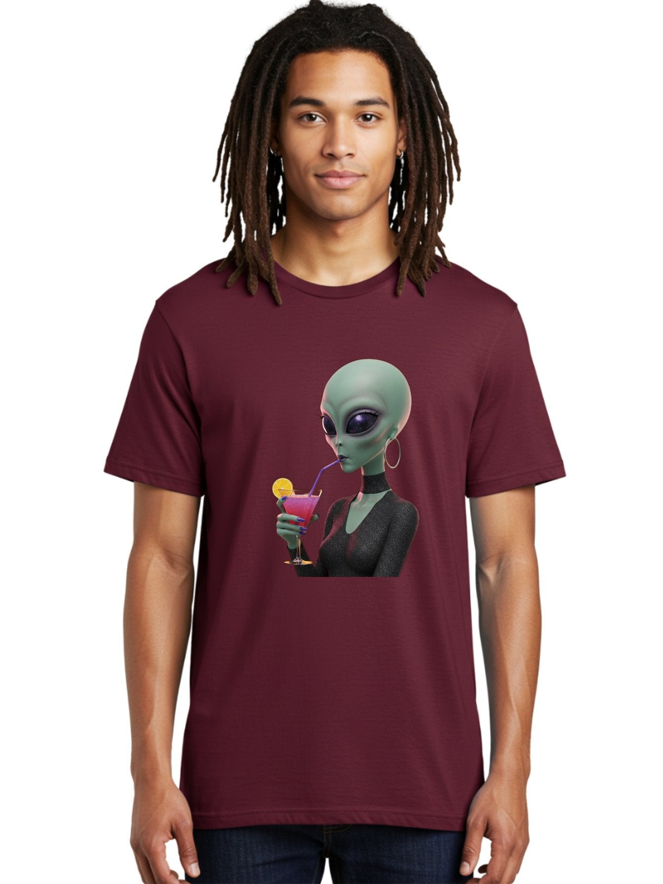 Alien-Drinking-Cocktail Men'S Graphic Tee, 100% Cotton, Comfortable Casual Summer Wear, Machine Washable, Vintage Camera, Old Camera, Antique Camera, Black Camera, Classic Photography, Photography Equipment, Nostalgic Device, Film Camera, Bal685 22