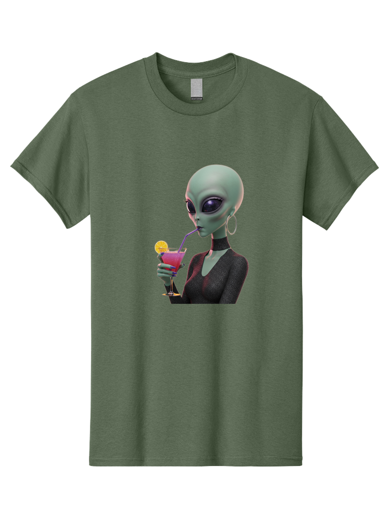 Alien-Drinking-Cocktail Men'S Graphic Tee, 100% Cotton, Comfortable Casual Summer Wear, Machine Washable, Vintage Camera, Old Camera, Antique Camera, Black Camera, Classic Photography, Photography Equipment, Nostalgic Device, Film Camera, Bal685 3