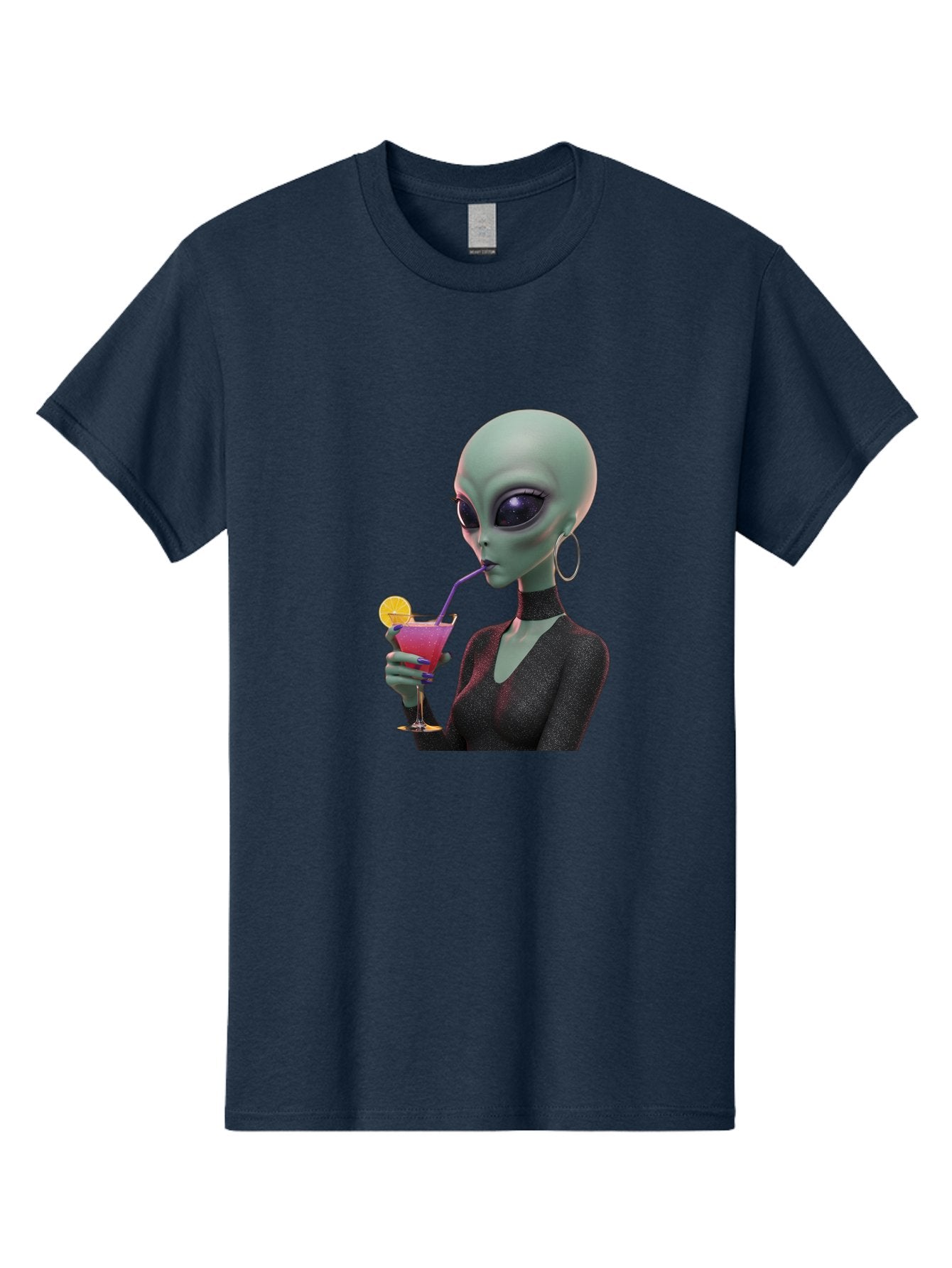 Alien-Drinking-Cocktail Men'S Graphic Tee, 100% Cotton, Comfortable Casual Summer Wear, Machine Washable, Vintage Camera, Old Camera, Antique Camera, Black Camera, Classic Photography, Photography Equipment, Nostalgic Device, Film Camera, Bal685 6