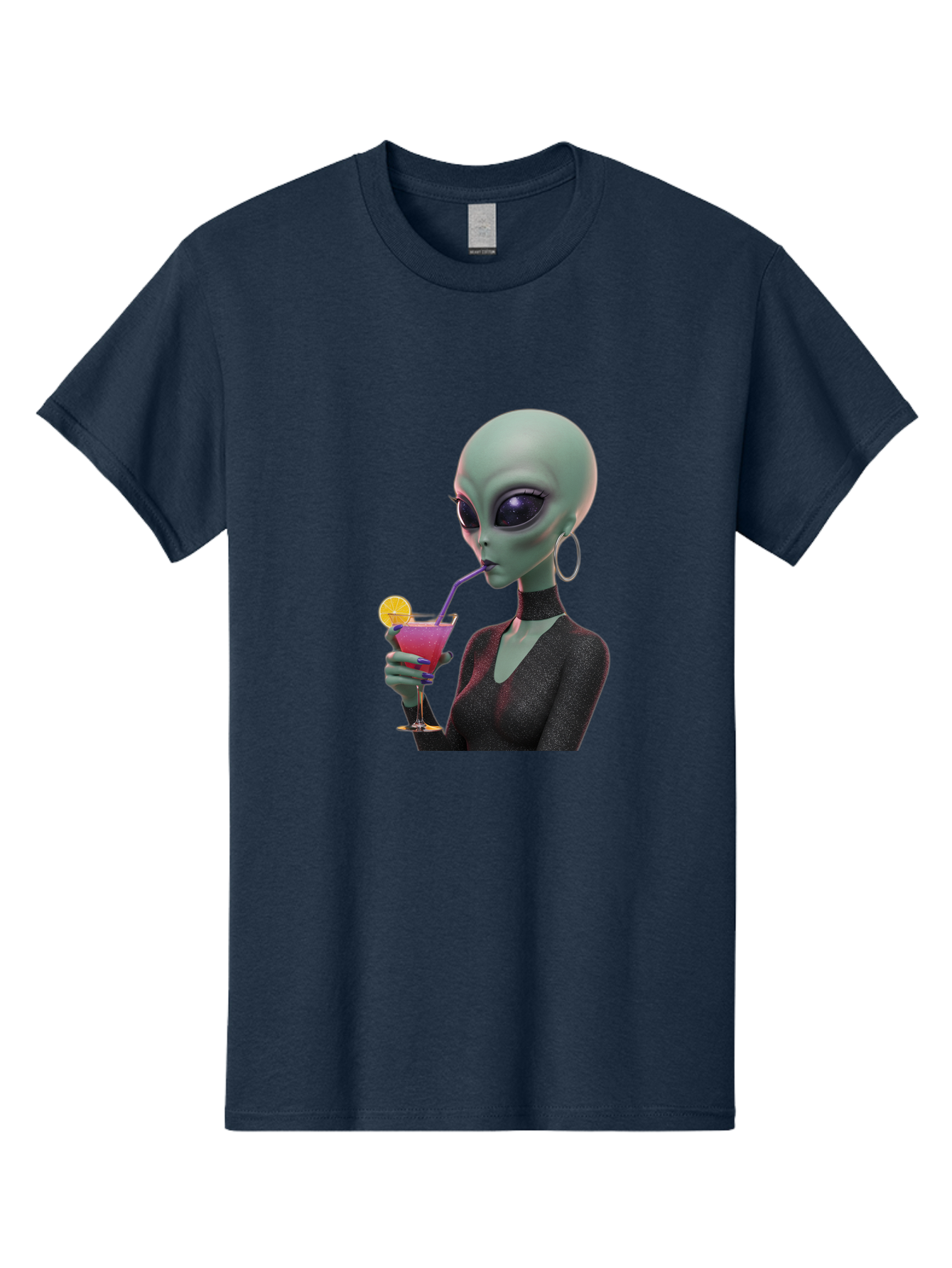 Alien-Drinking-Cocktail Men'S Graphic Tee, 100% Cotton, Comfortable Casual Summer Wear, Machine Washable, Vintage Camera, Old Camera, Antique Camera, Black Camera, Classic Photography, Photography Equipment, Nostalgic Device, Film Camera, Bal685 7